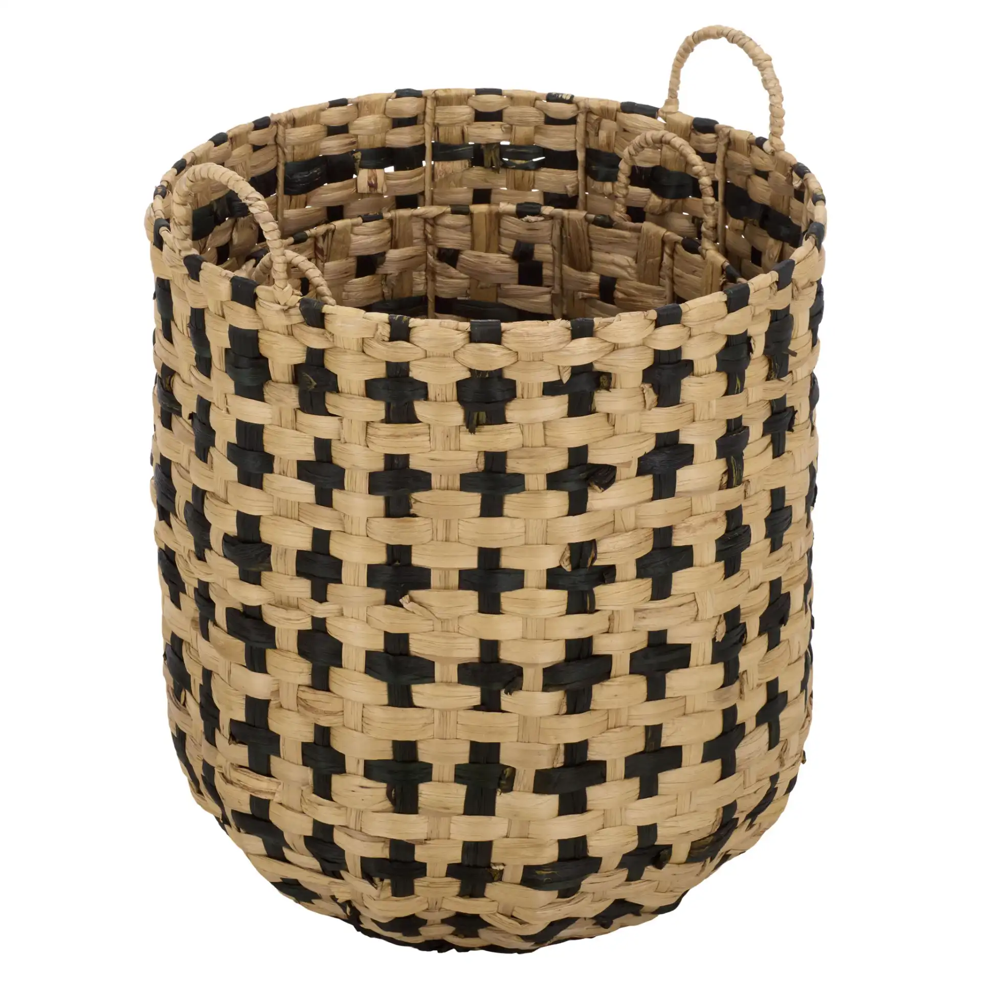 Richy Set Of Two-Baskets in Natural / Black, detail view