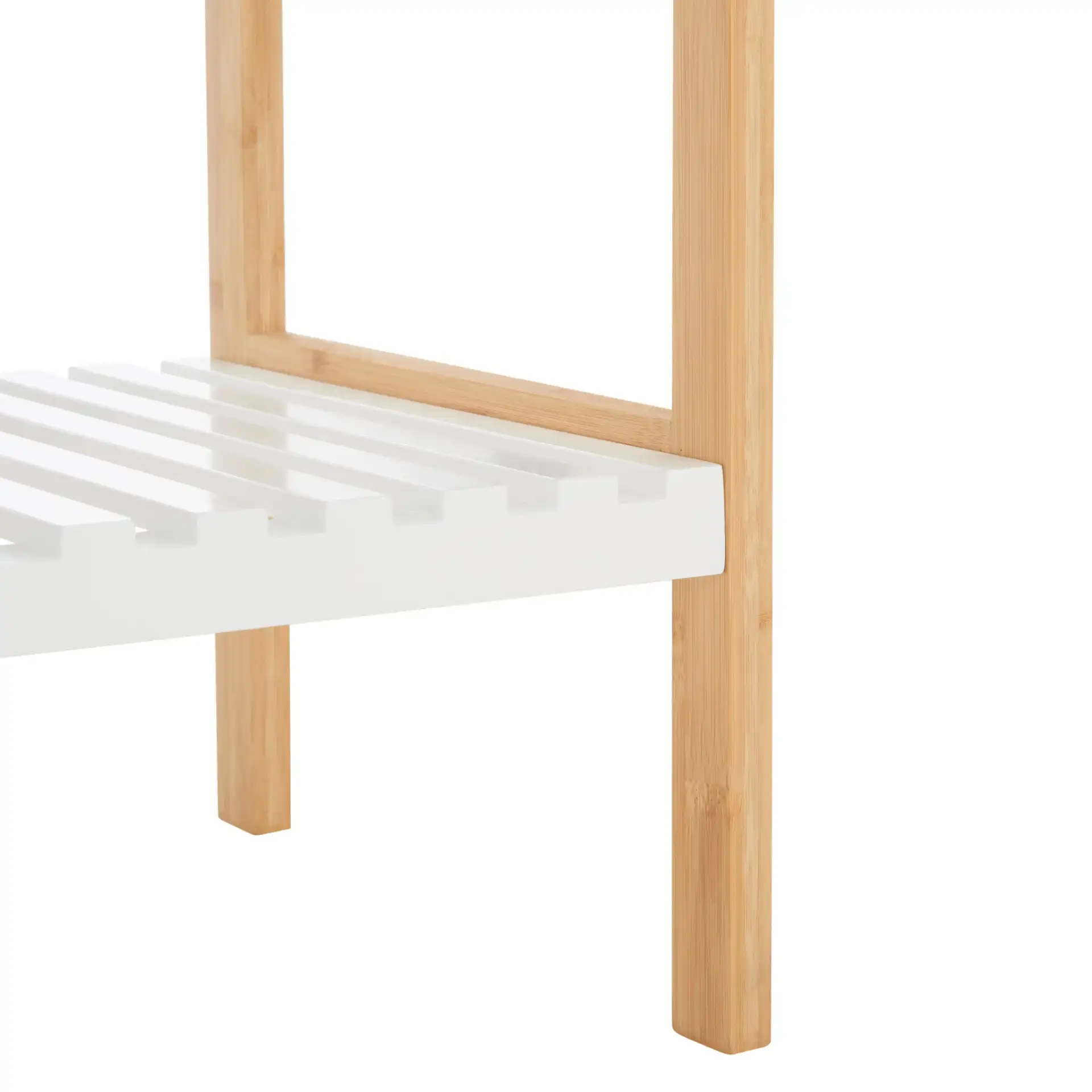 Paxter Three-Tier Shelf in White / Natural, detail view