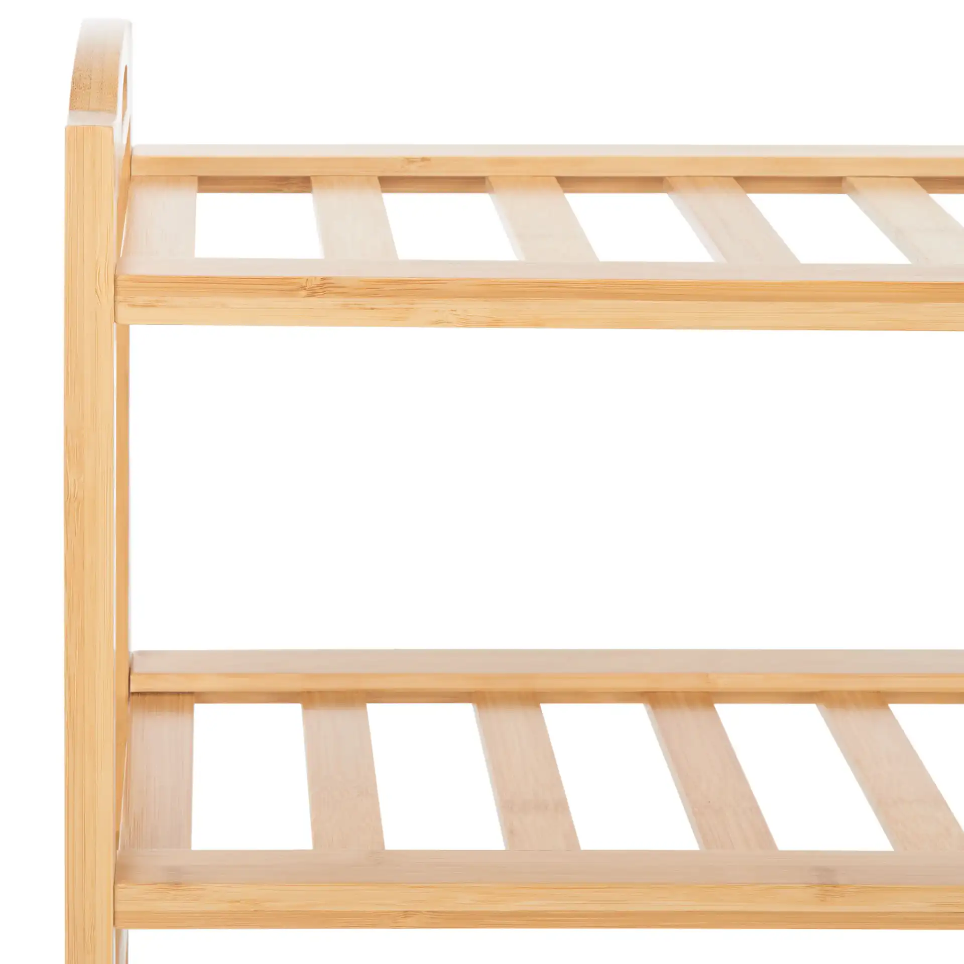 Angford Four-Tier Shelf in Natural in a styled room