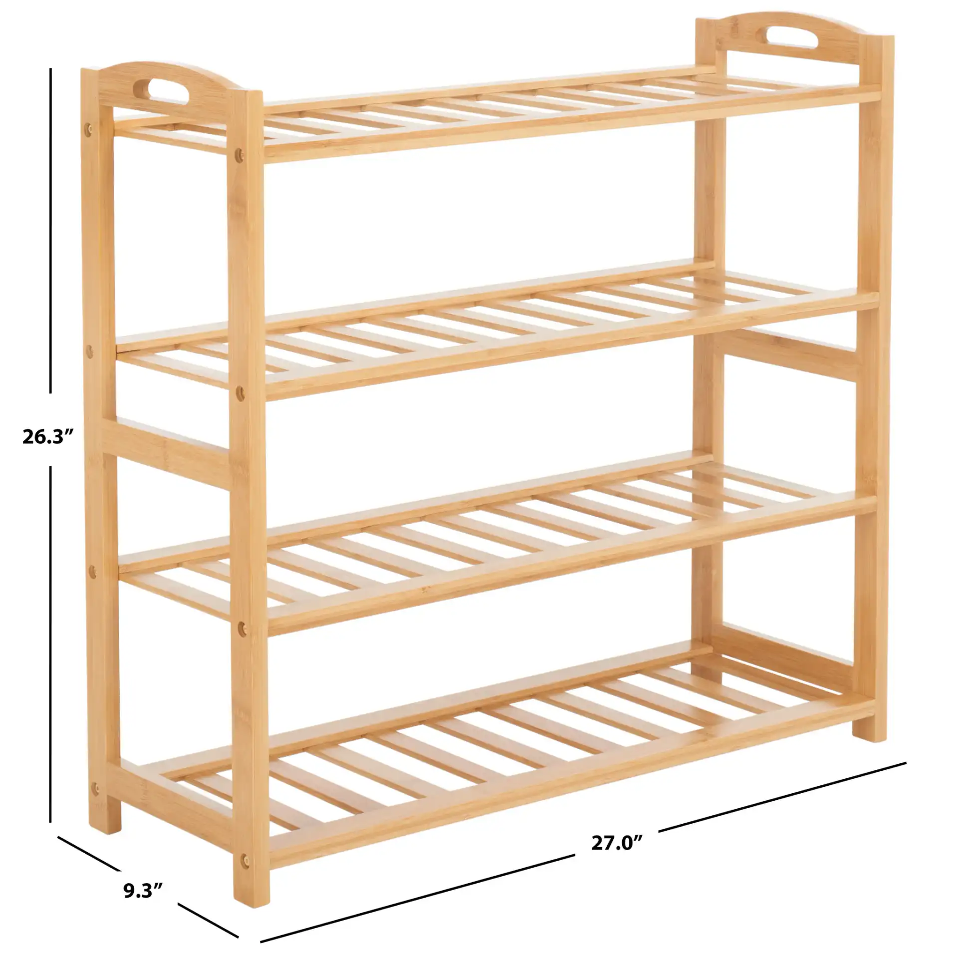 Angford Four-Tier Shelf in Natural, detail view