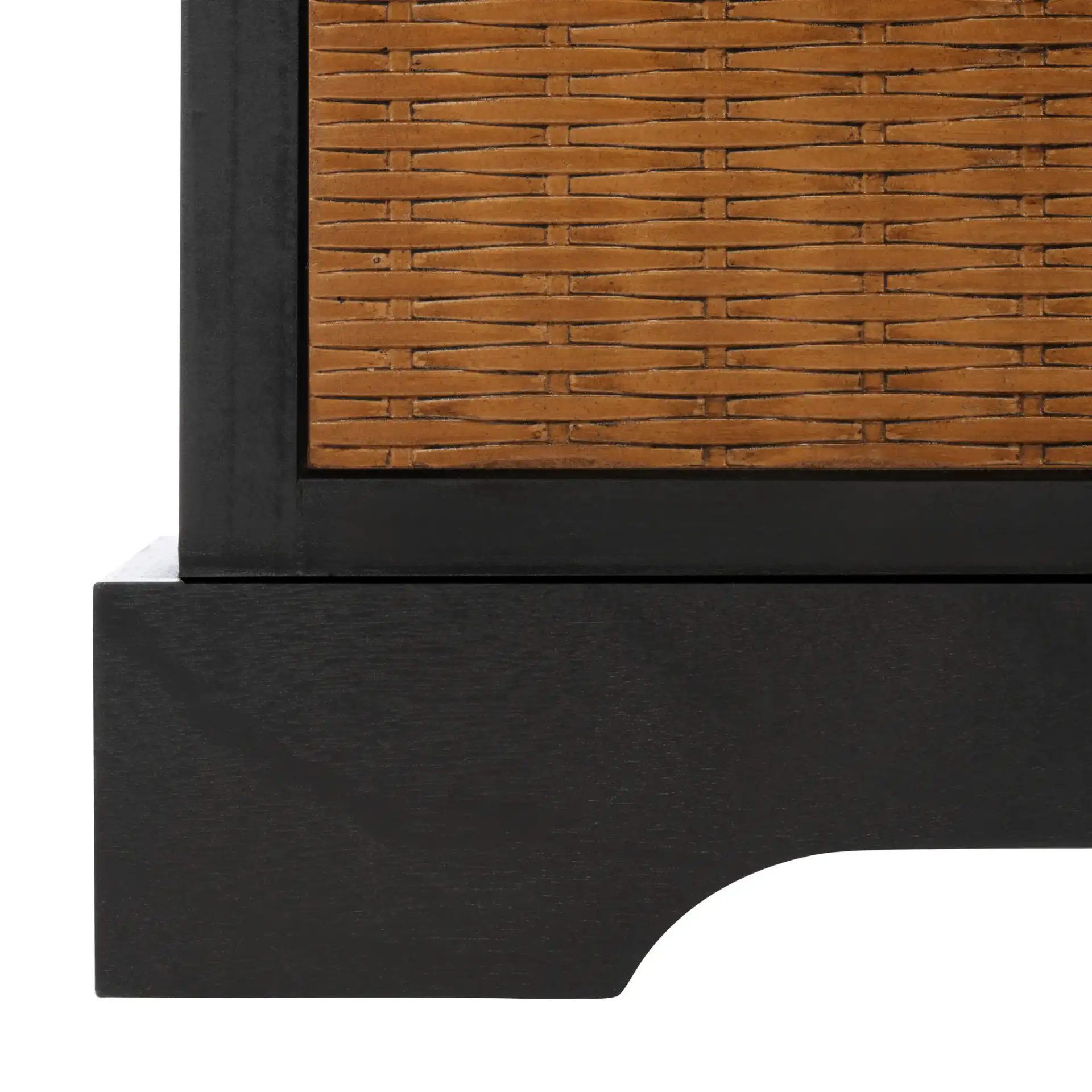 Landers Six-Drawer Storage Unit in Honey Brown, detail view