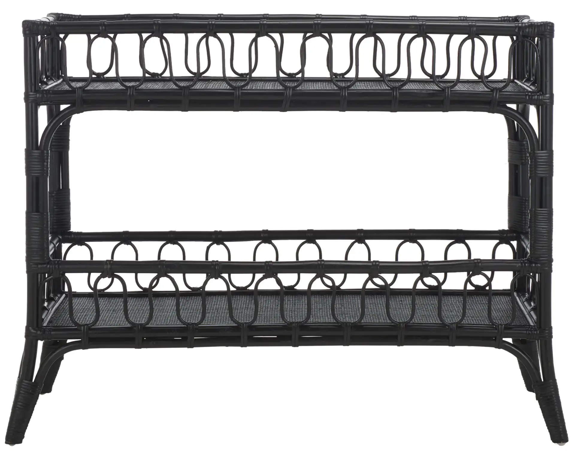 Isaiah Two-Tier Console Table in Black