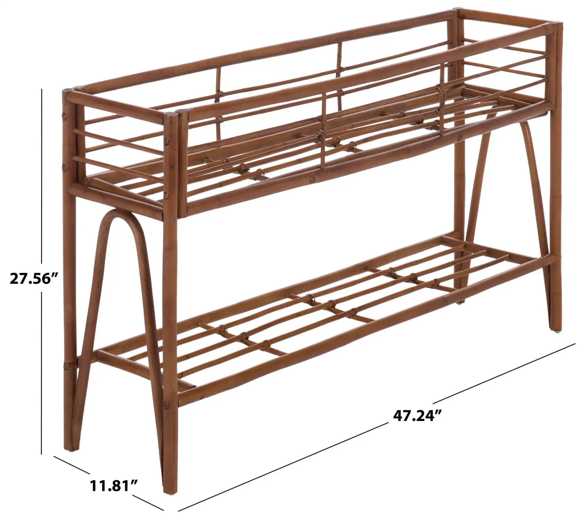 Julep Large Plant Stand Console in Natural Brown, detail view