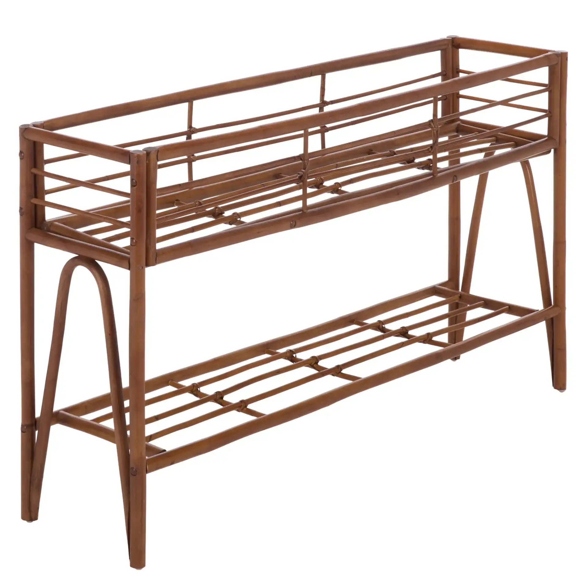 Julep Large Plant Stand Console in Natural Brown, detail view