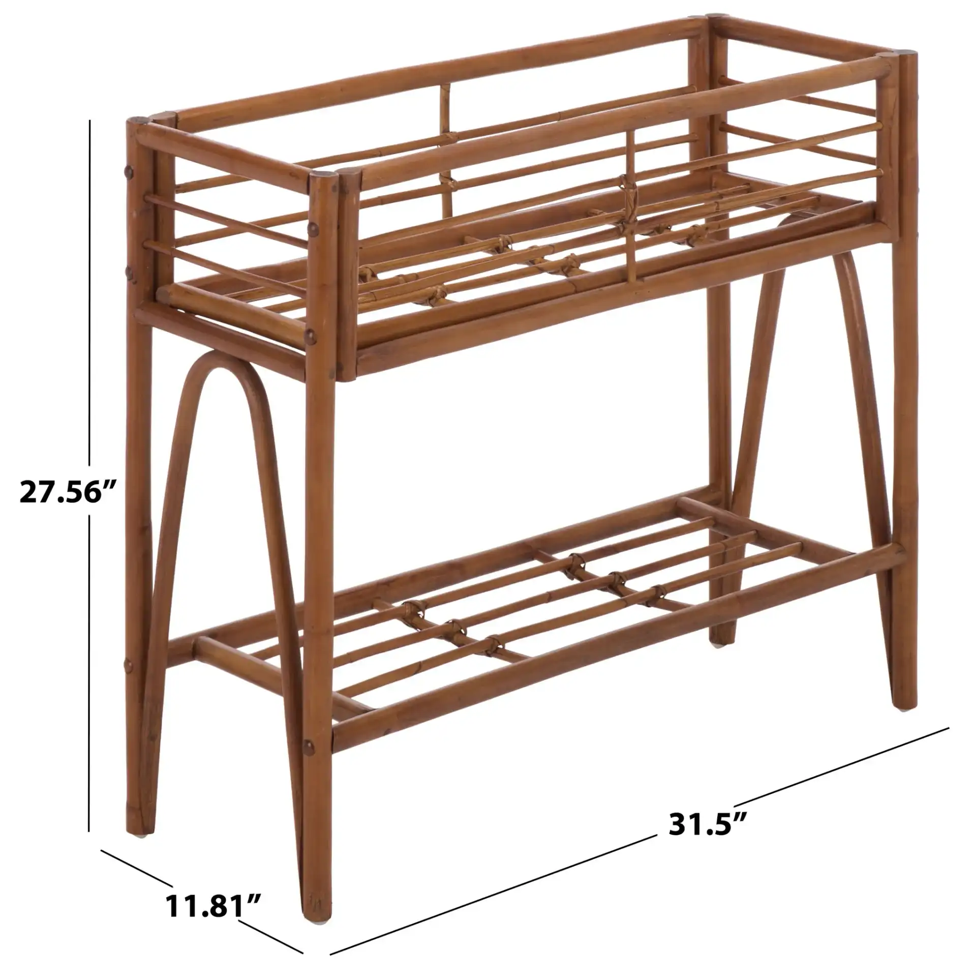 Julep Small Plant Stand Console in Natural Brown, detail view