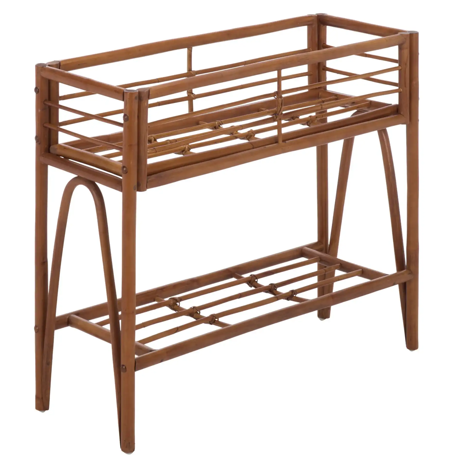 Julep Small Plant Stand Console in Natural Brown, detail view