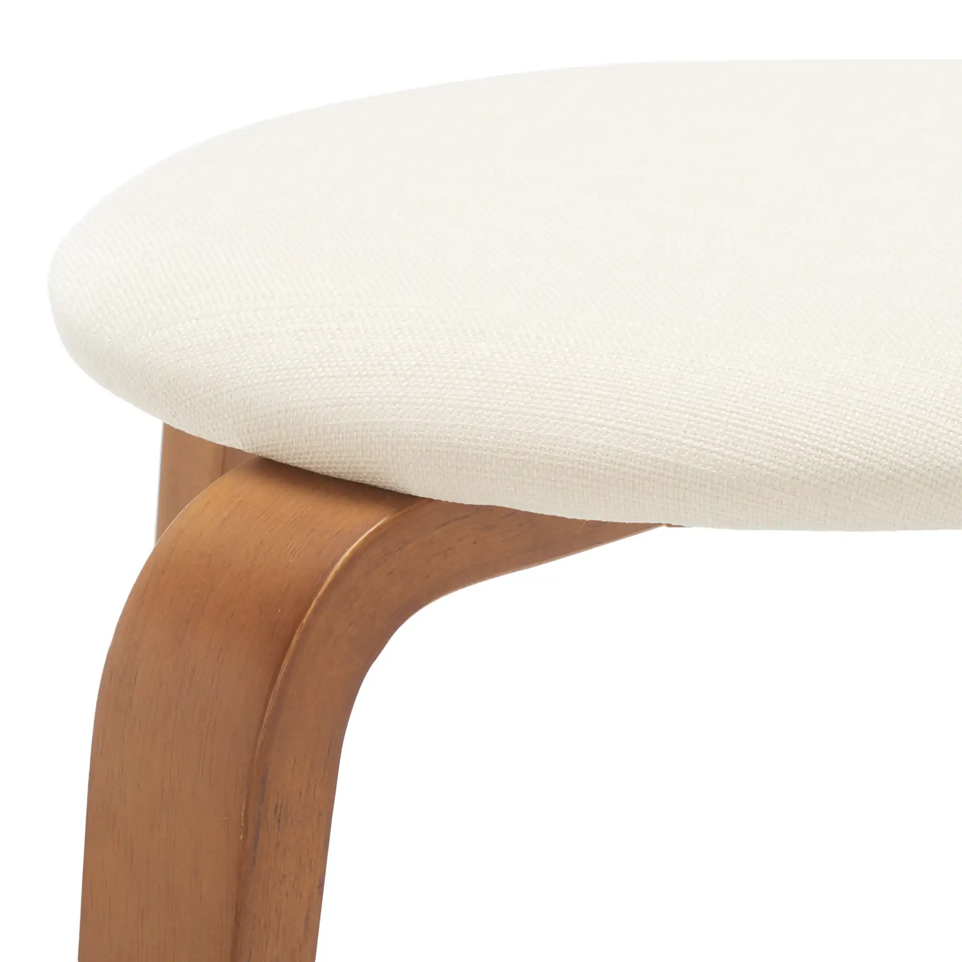 Jo Upholstered Stackable Stool in Walnut / Cream in a styled room