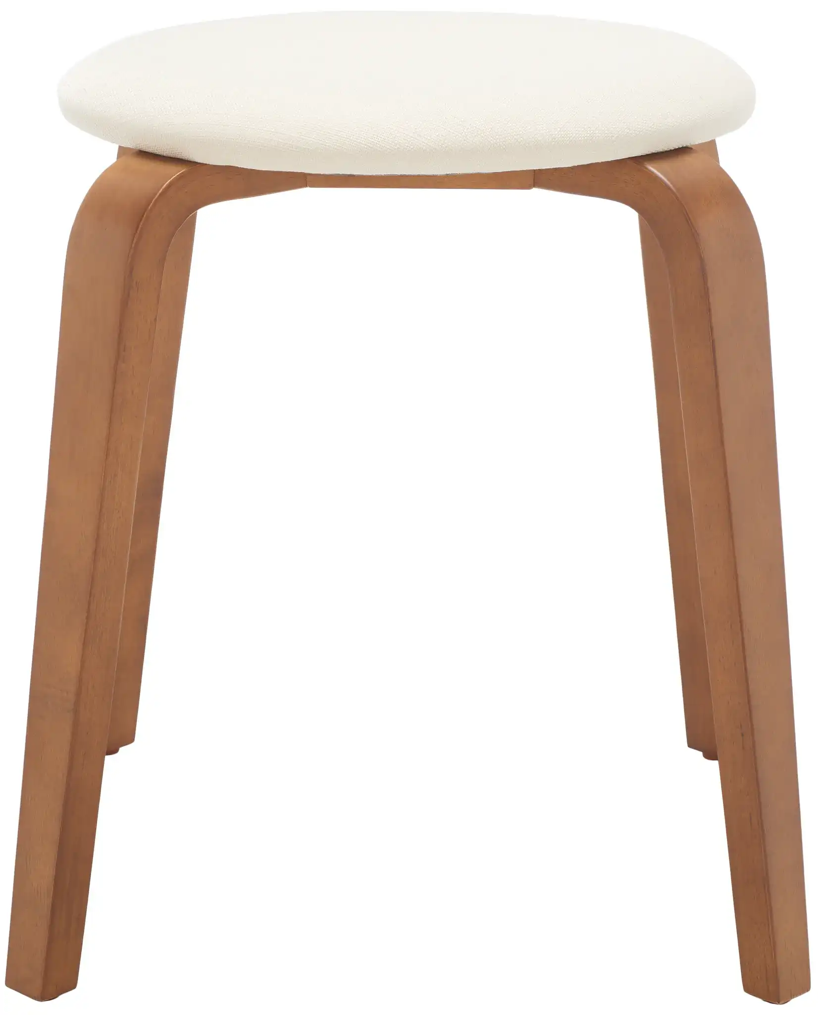 Jo Upholstered Stackable Stool in Walnut / Cream
