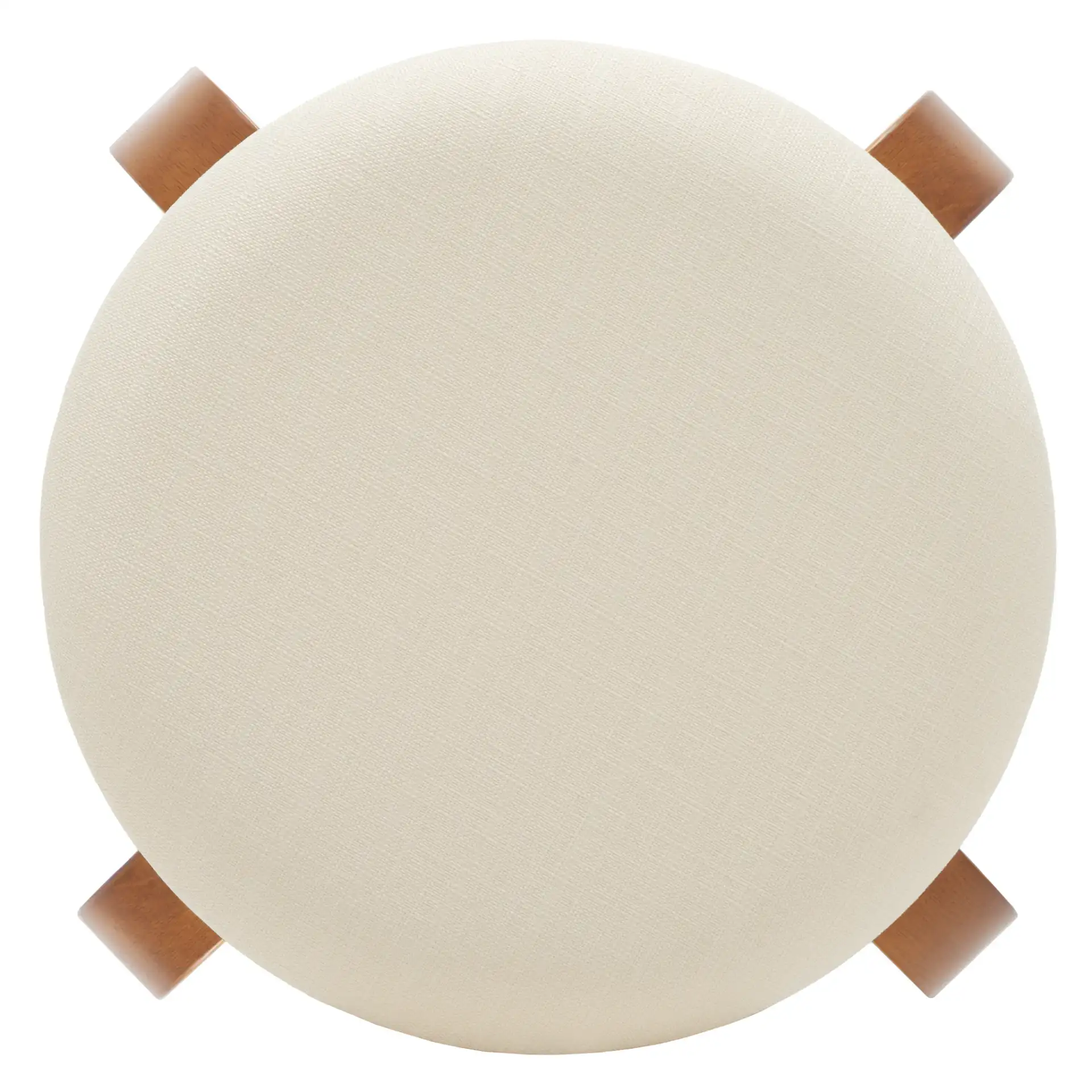 Jo Upholstered Stackable Stool in Walnut / Cream, detail view
