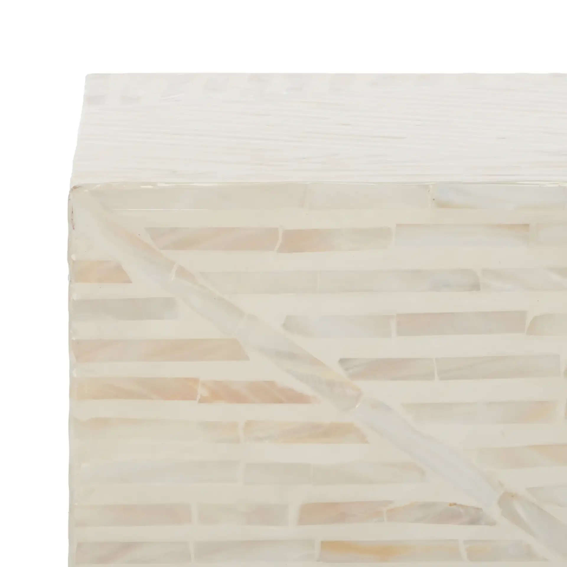 Kiely Square Stool in Champagne in a styled room