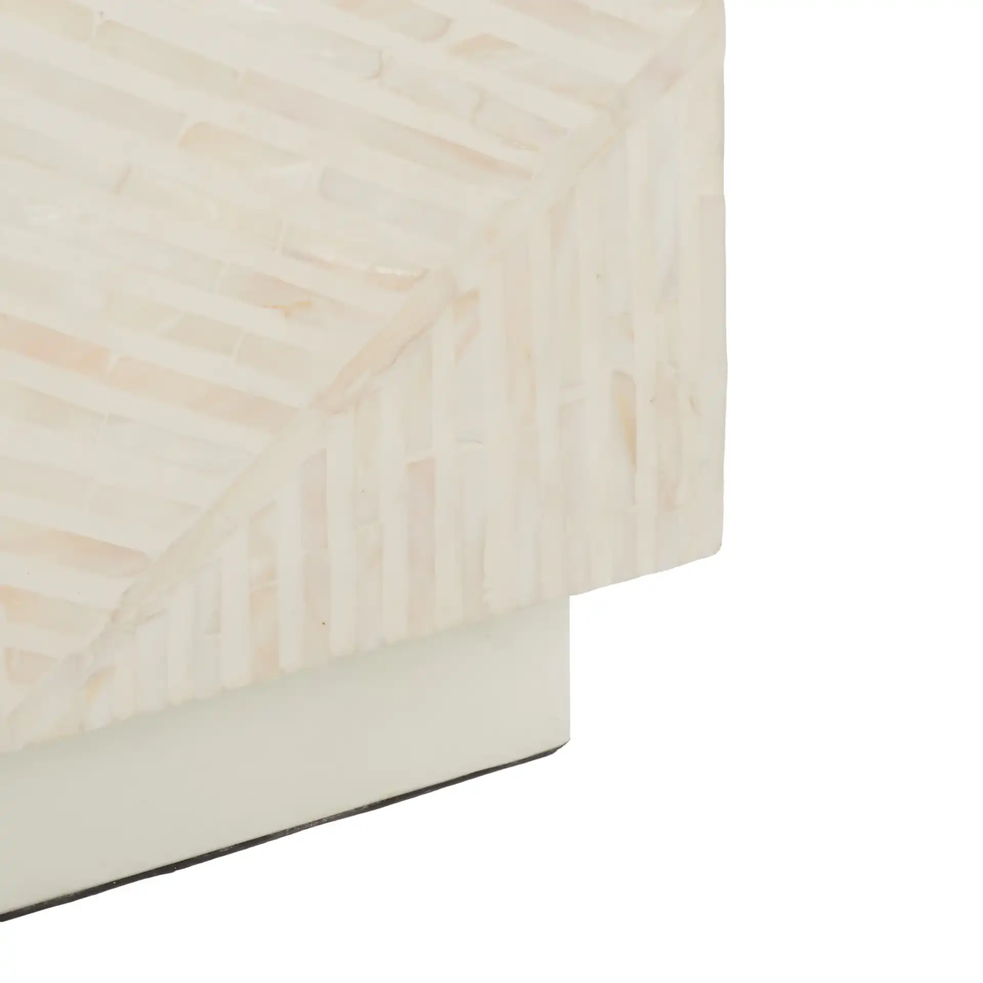 Kiely Square Stool in Champagne, detail view
