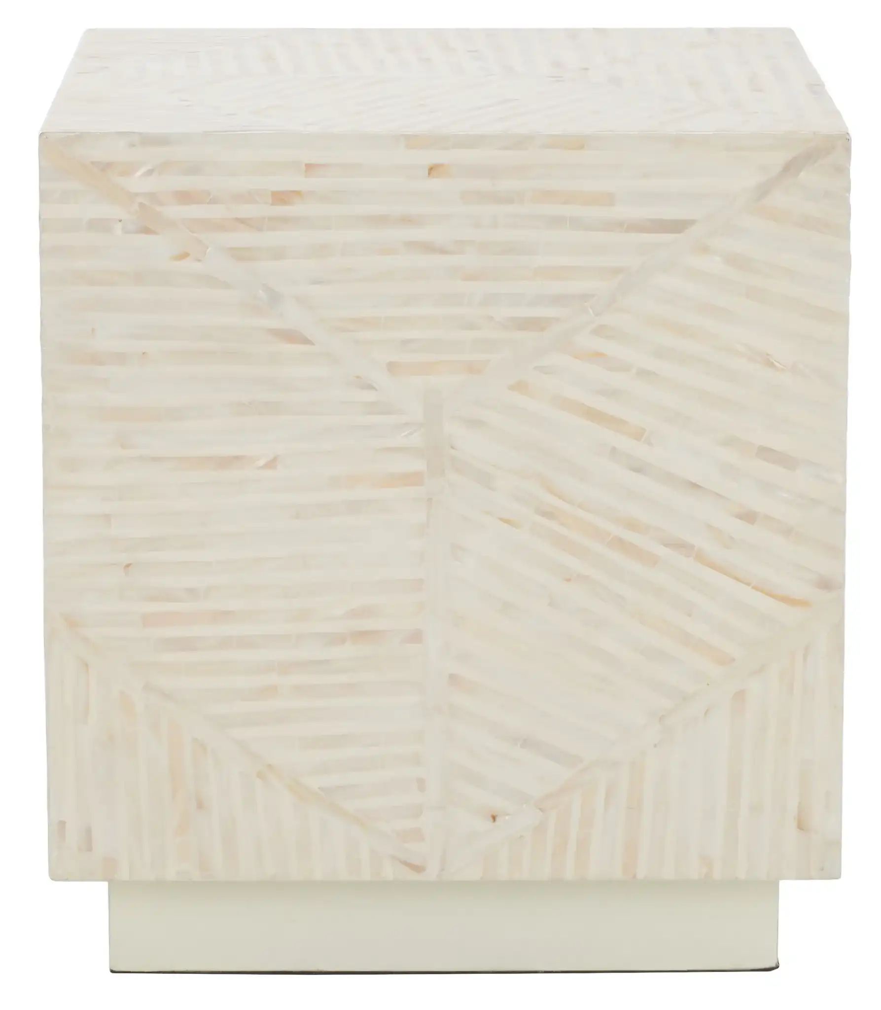 Kiely Square Stool in Champagne, detail view