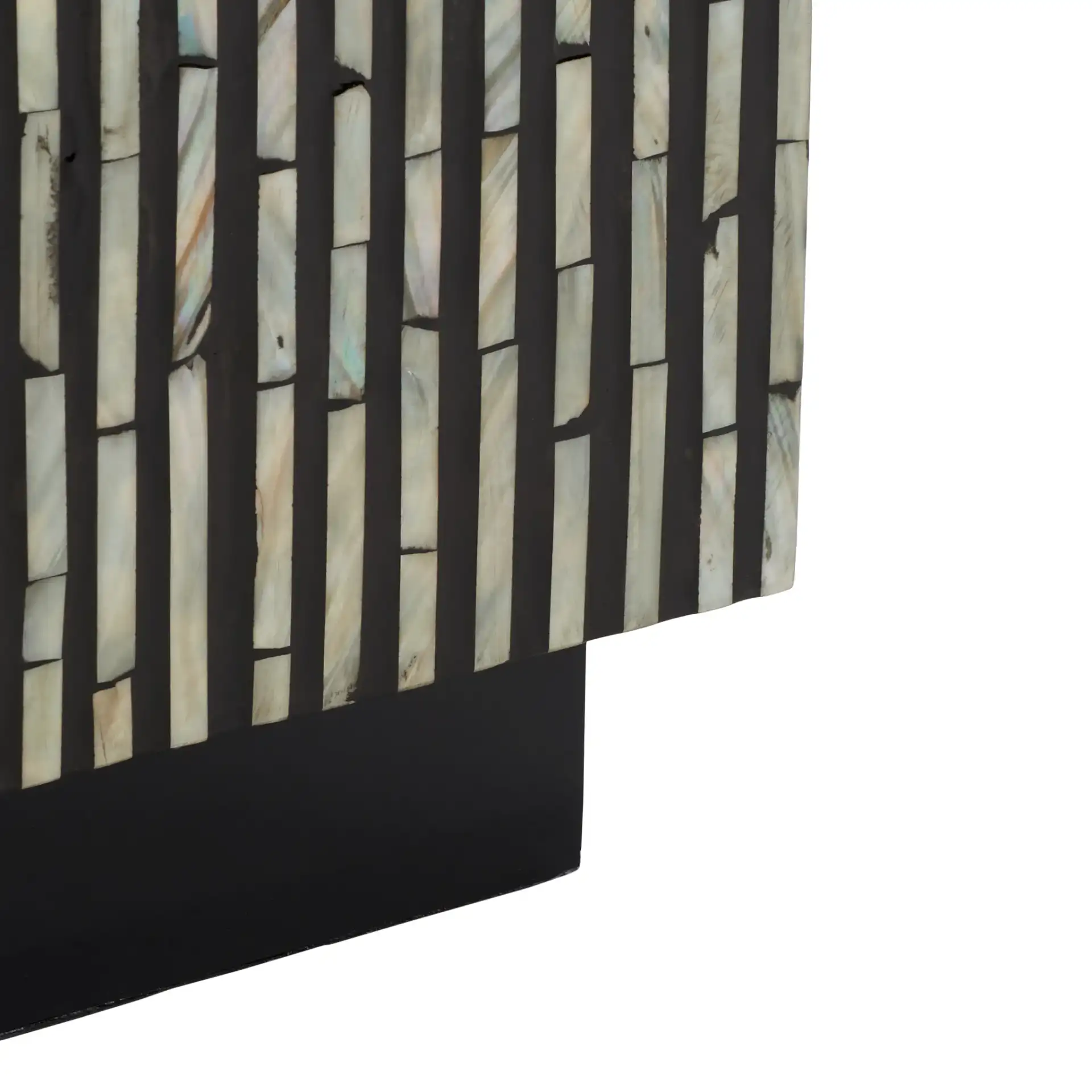 Hamza Square Stool in Multicolor / Black, detail view