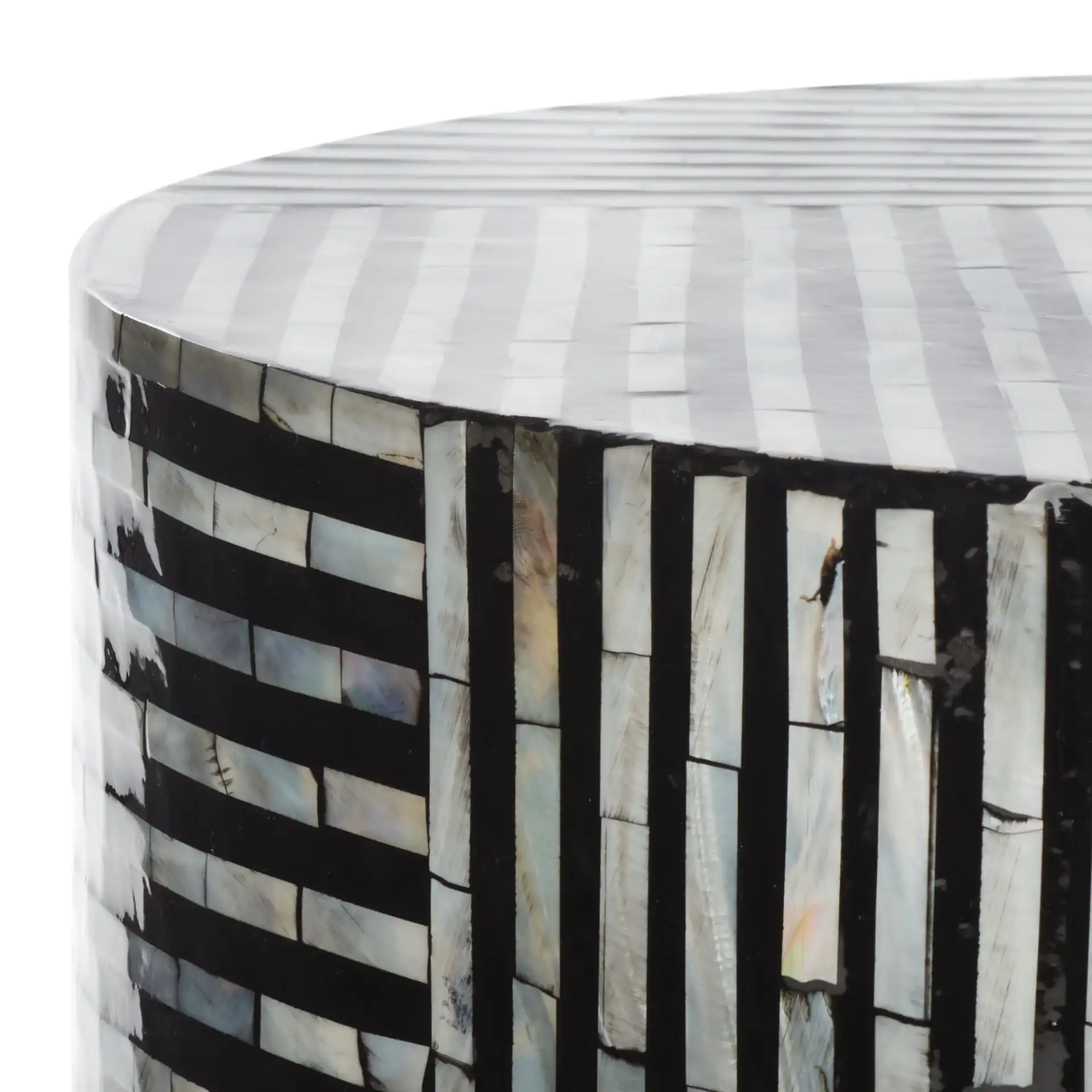 Harlon Round Stool in Multicolor / Black in a styled room