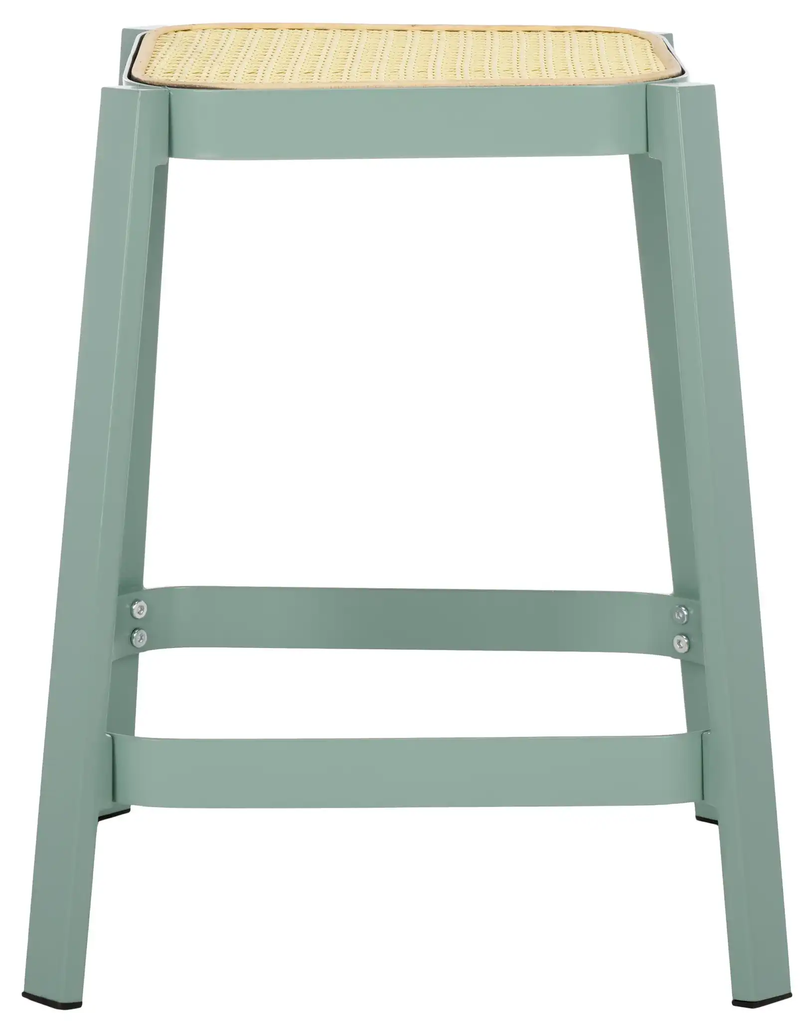 Palmyra Cane Stool in Aqua Smoke / Natural
