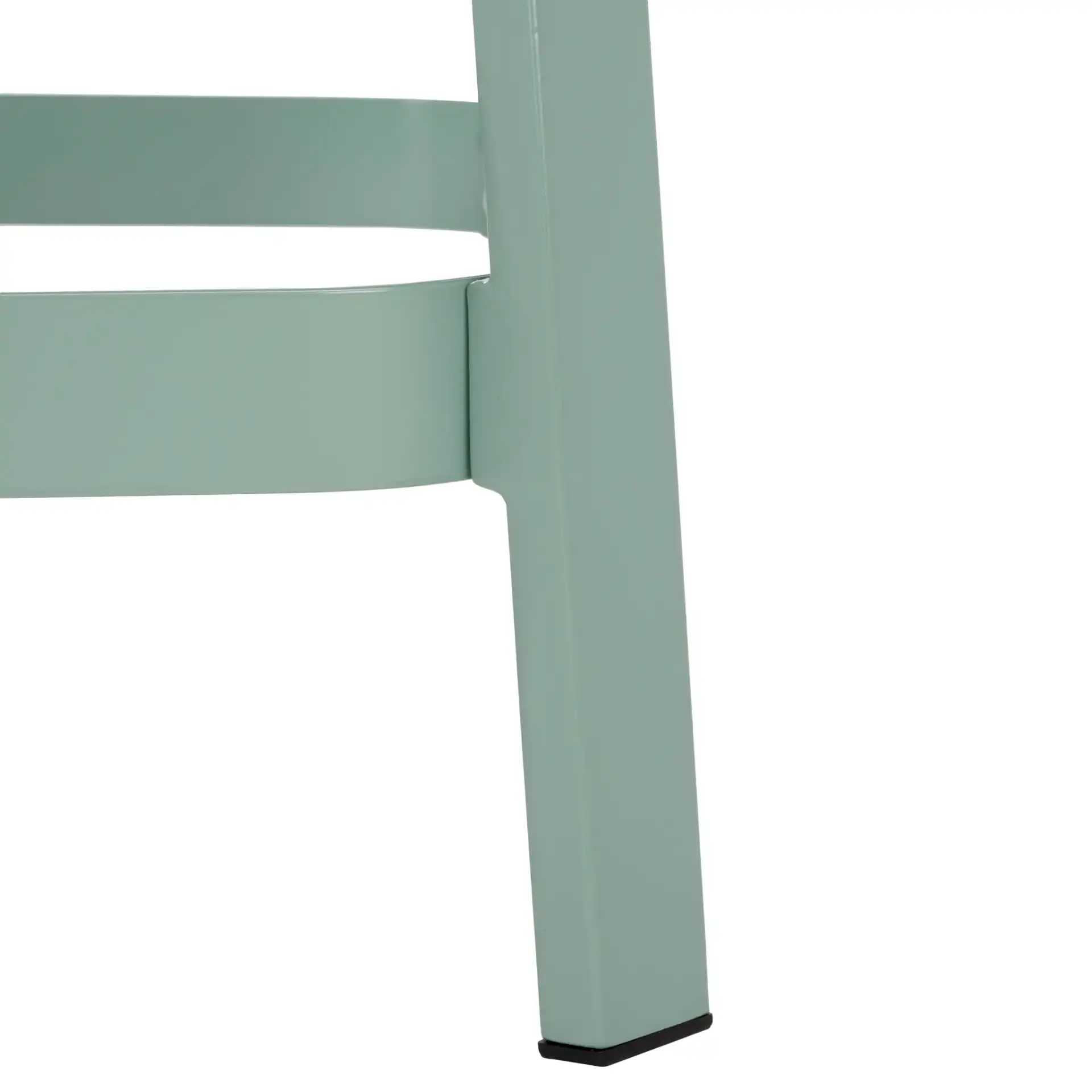 Palmyra Cane Stool in Aqua Smoke / Natural, detail view