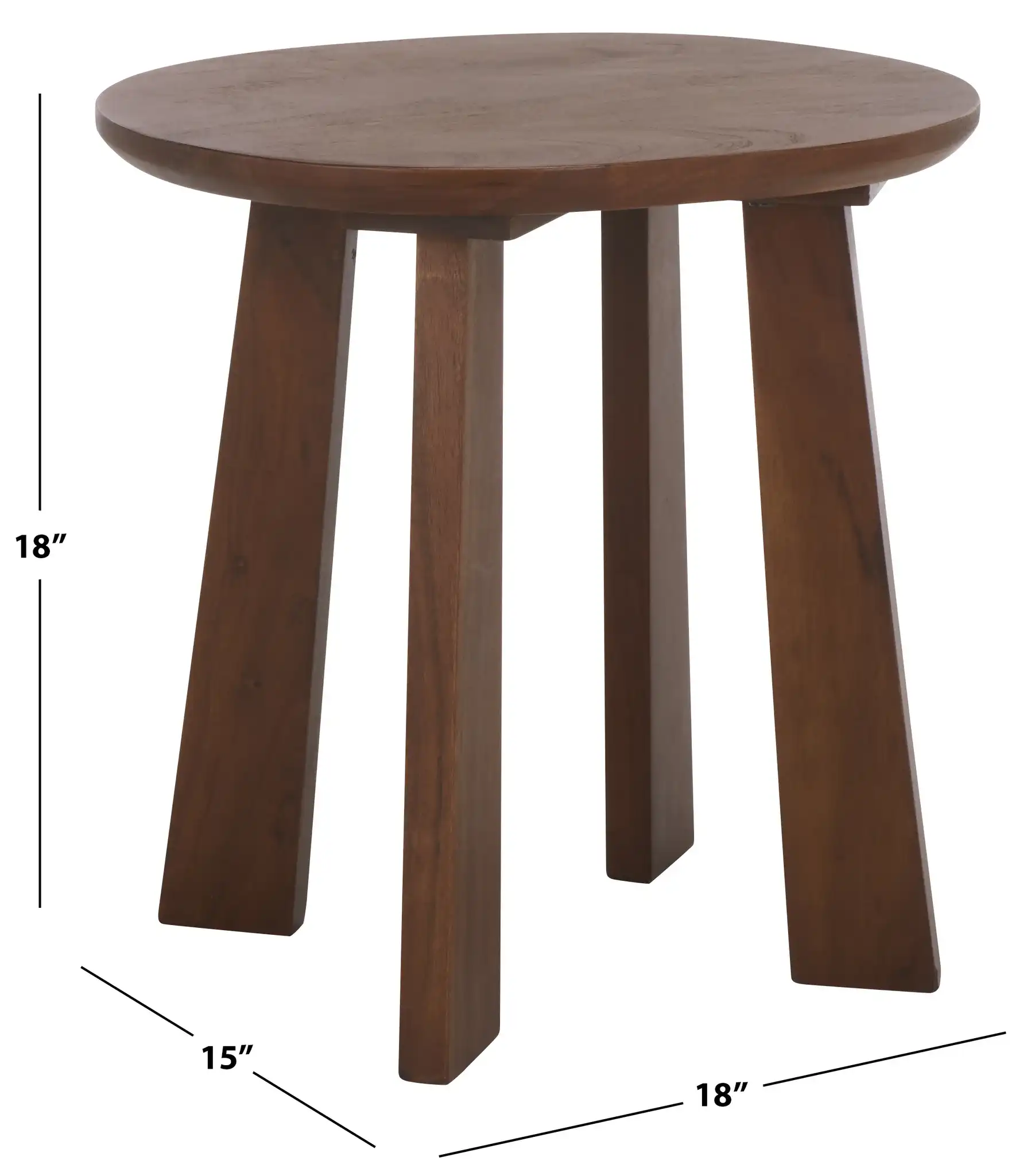 Zoro Round Stool in Brown, detail view