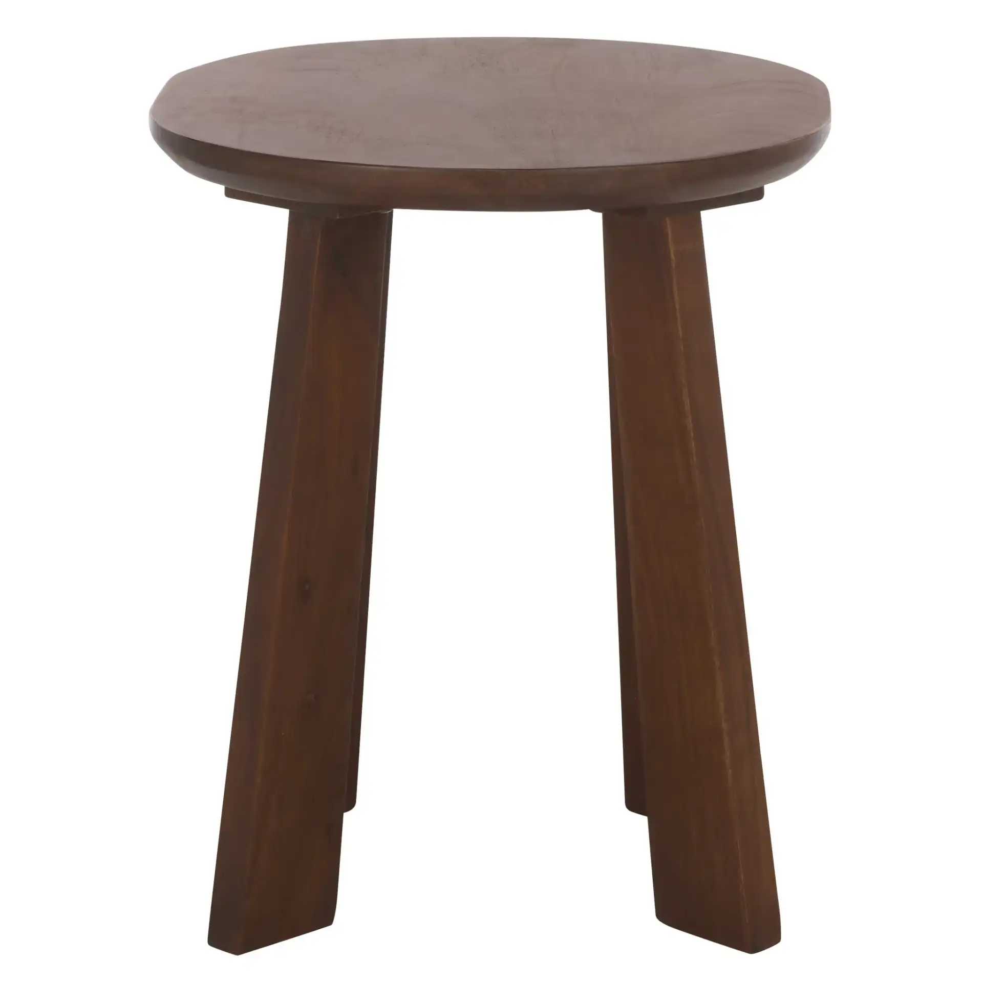 Zoro Round Stool in Brown, detail view