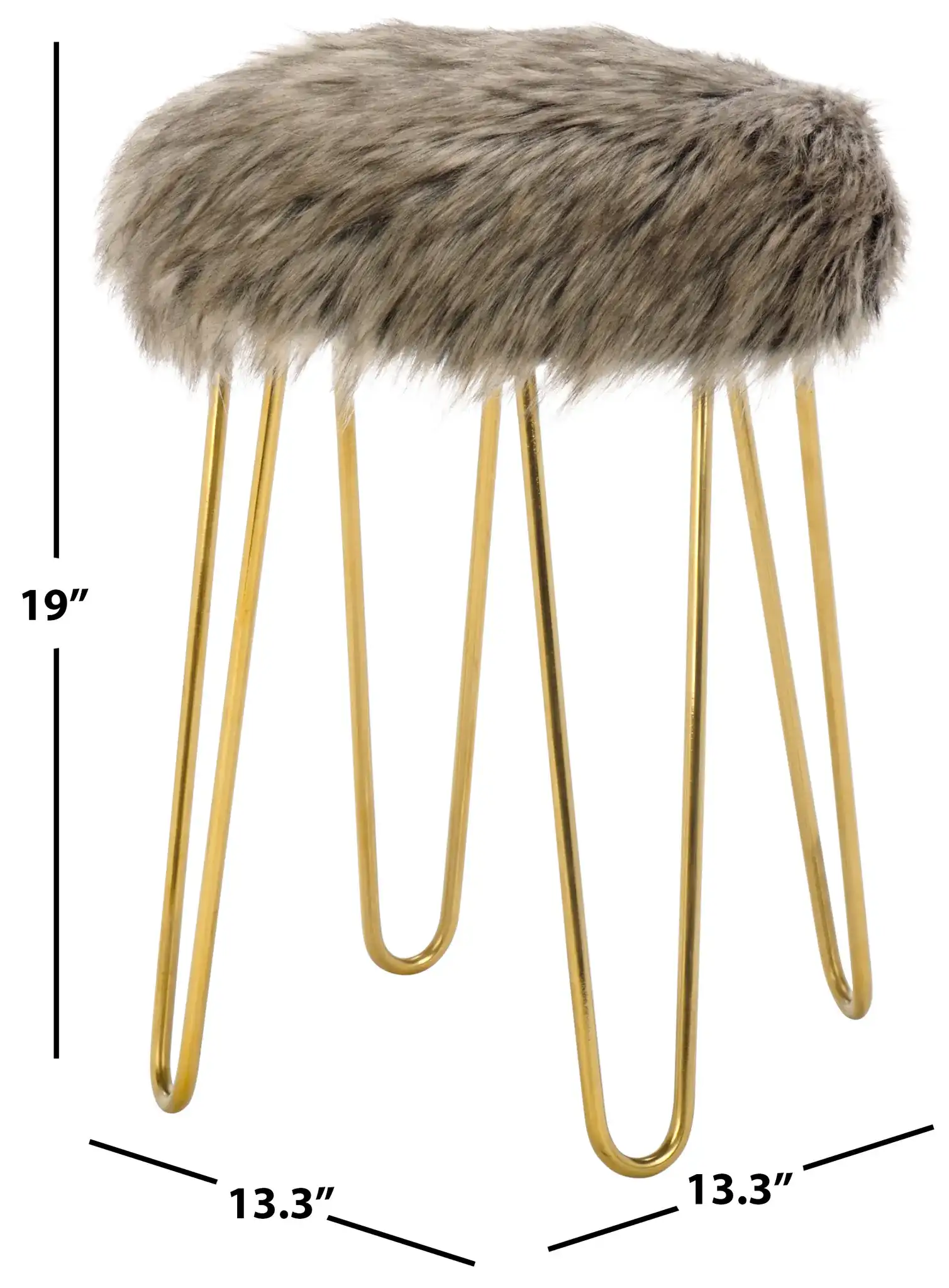Caspian Foot Stool in Gray, detail view