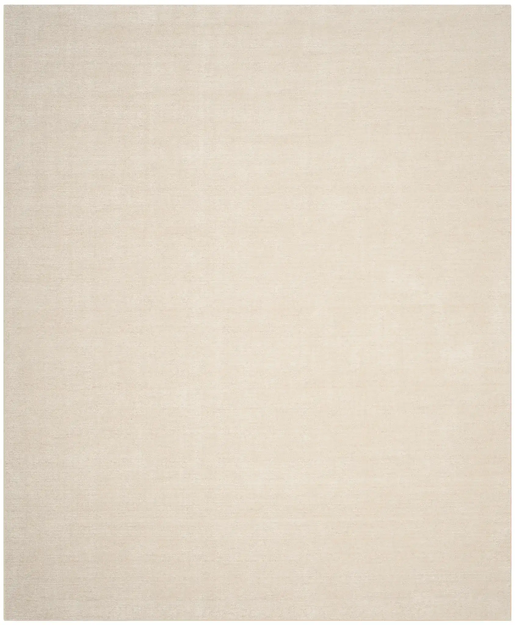 Stone Wash Textured Solid Hand-Knotted Rug in Ivory