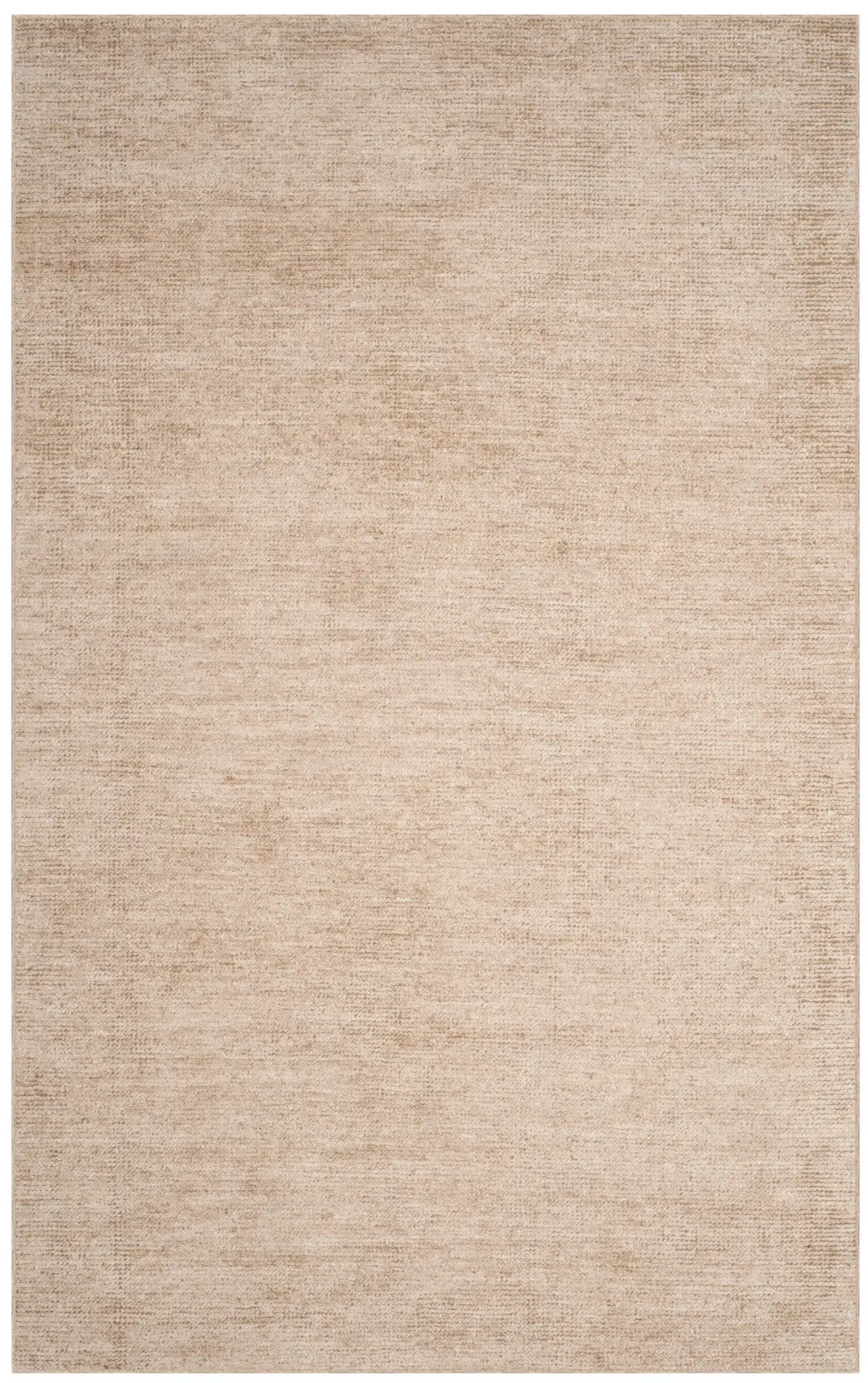 Stone Wash Solid Hand-Knotted Rug in Beige