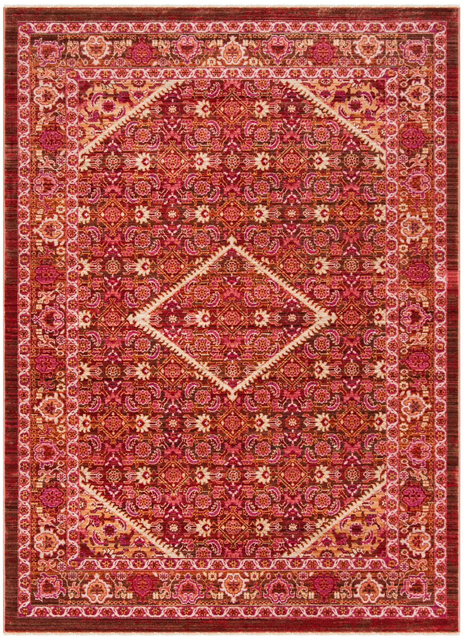 Sutton Diamond Medallion Rug in Rust