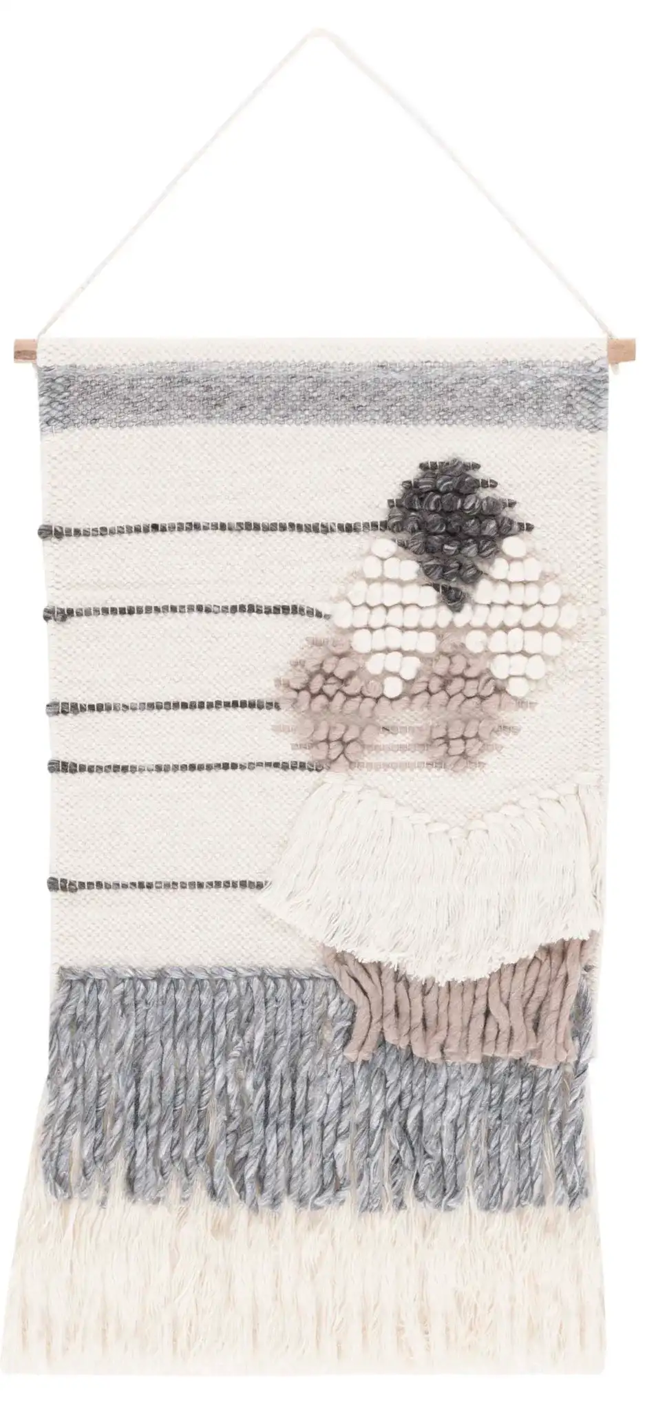 Sedona Woven Wall Art 207 in Ivory / Gray