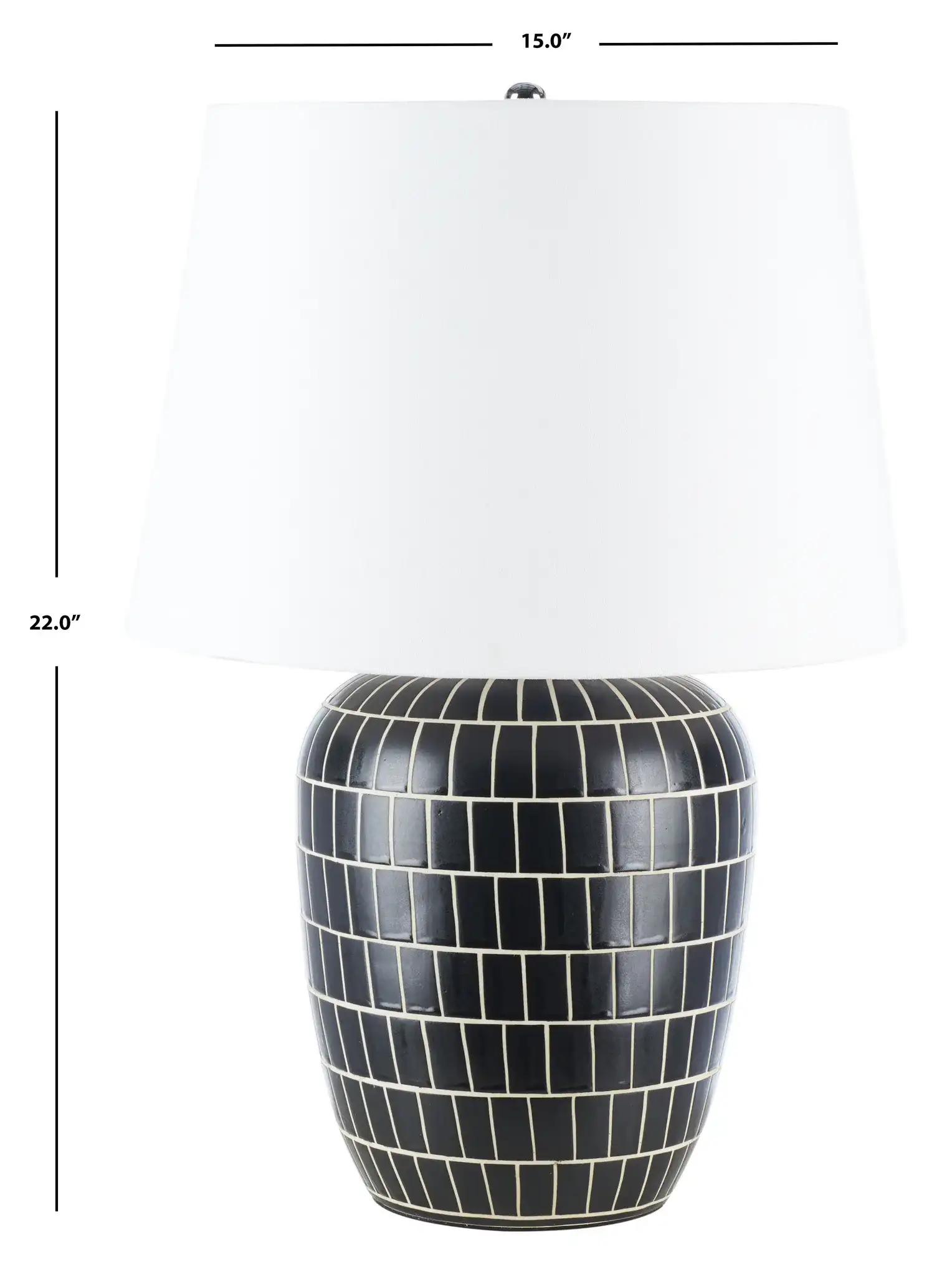 Aela Table Lamp in Black, detail view