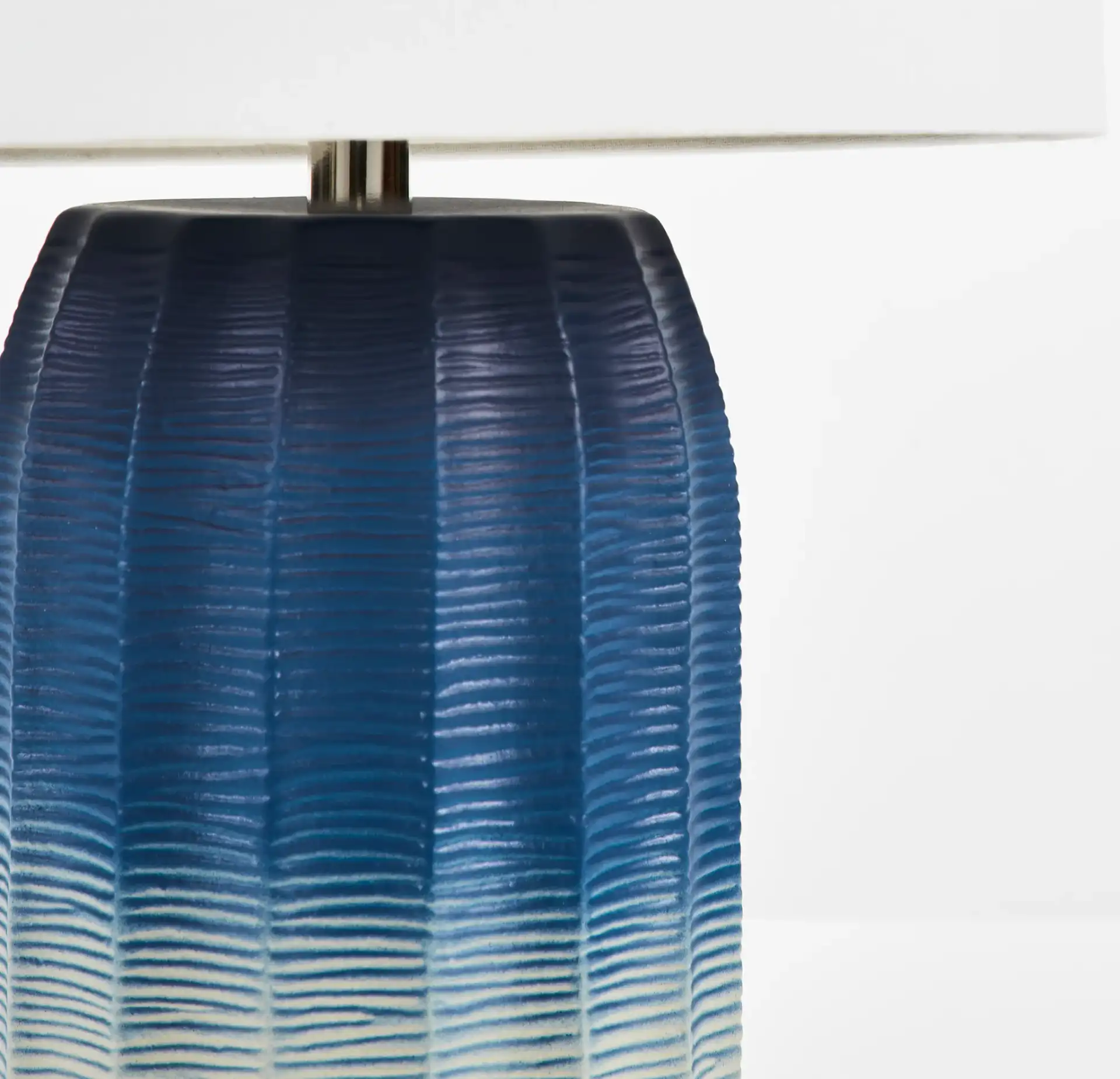 Adley Table Lamp in Blue / White in a styled room