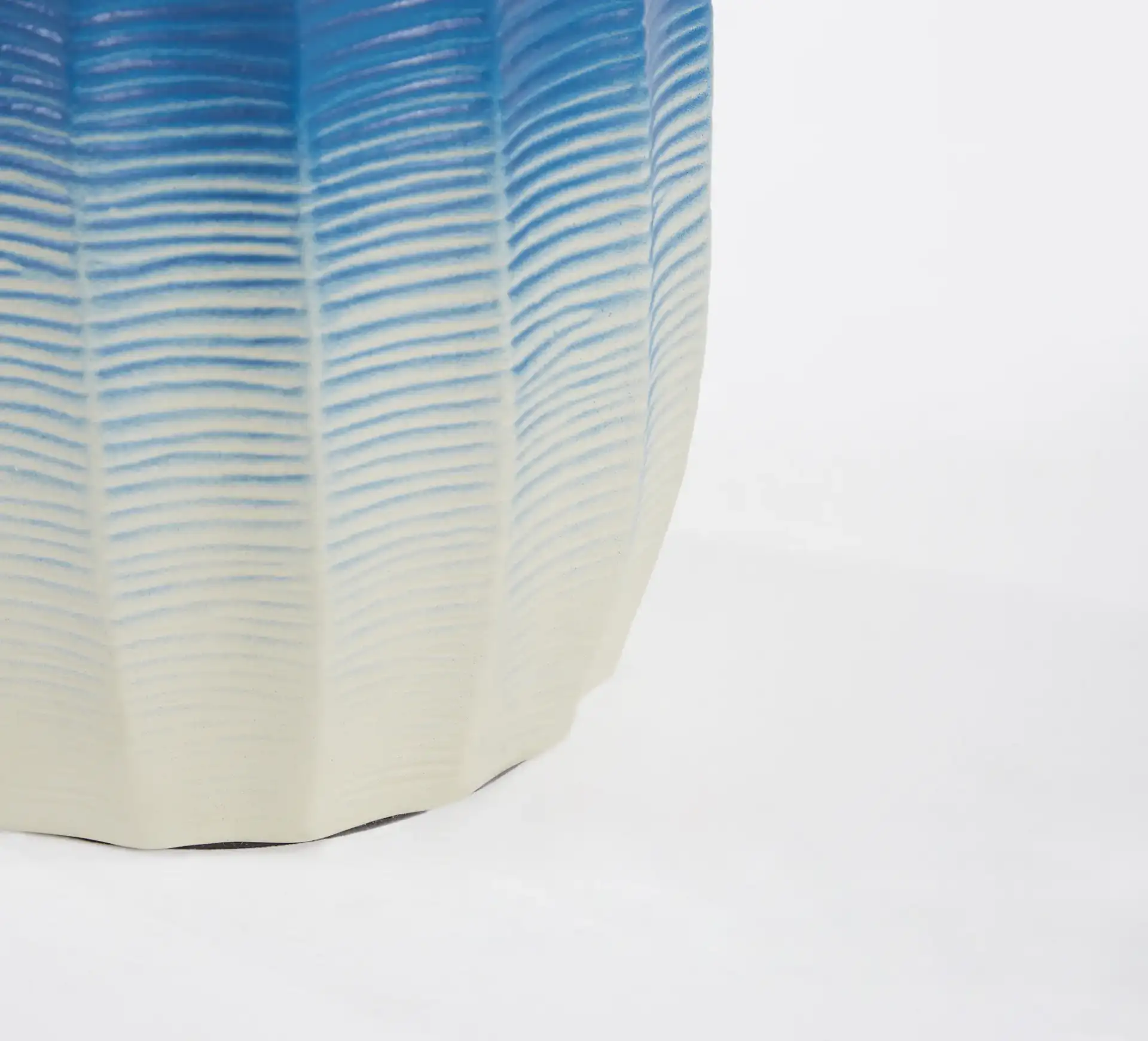 Adley Table Lamp in Blue / White in a styled room