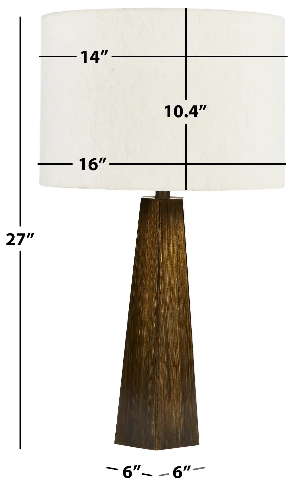 Jandean Table Lamp in Brown, detail view