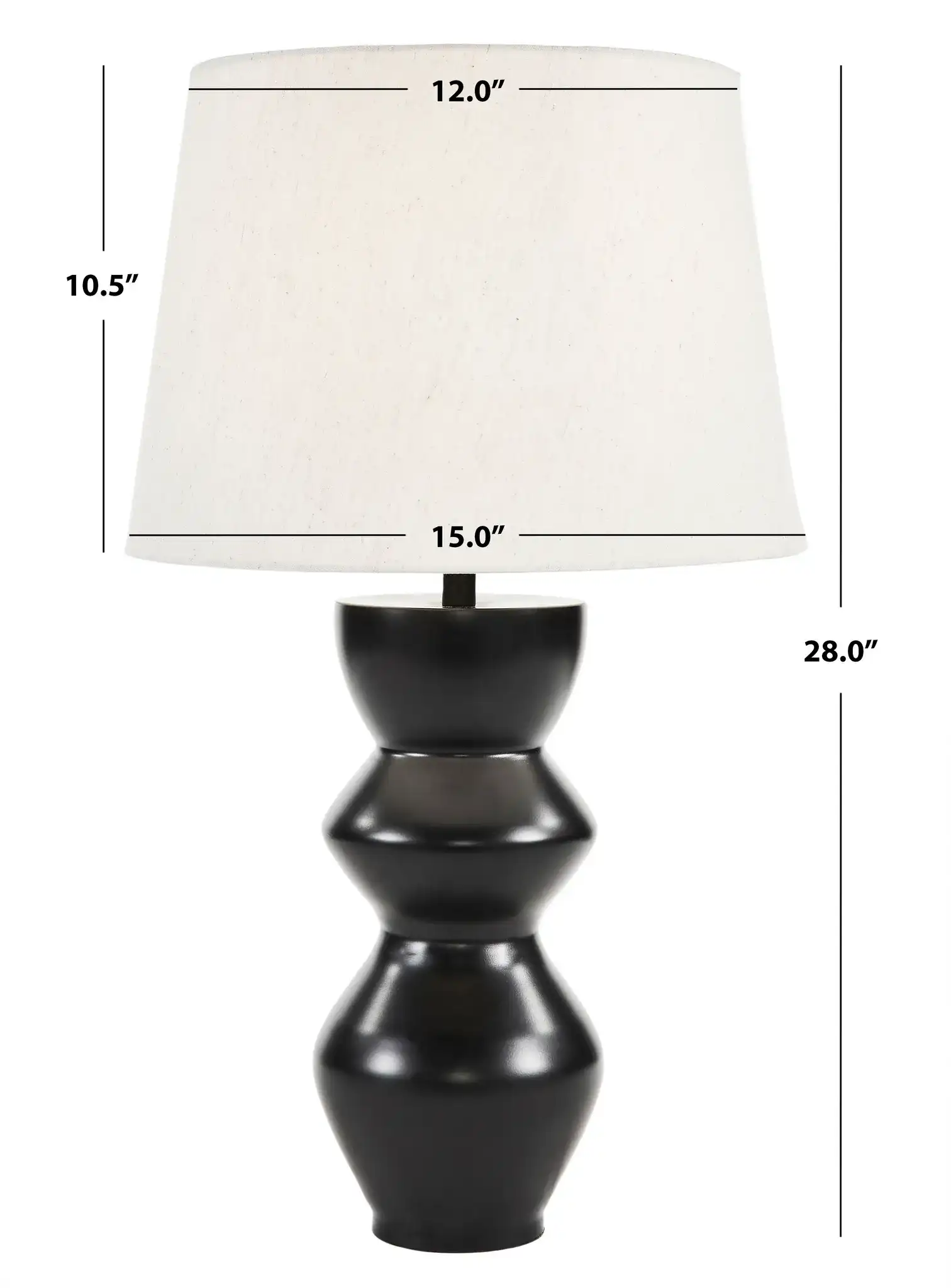 Noella Table Lamp in Black, detail view