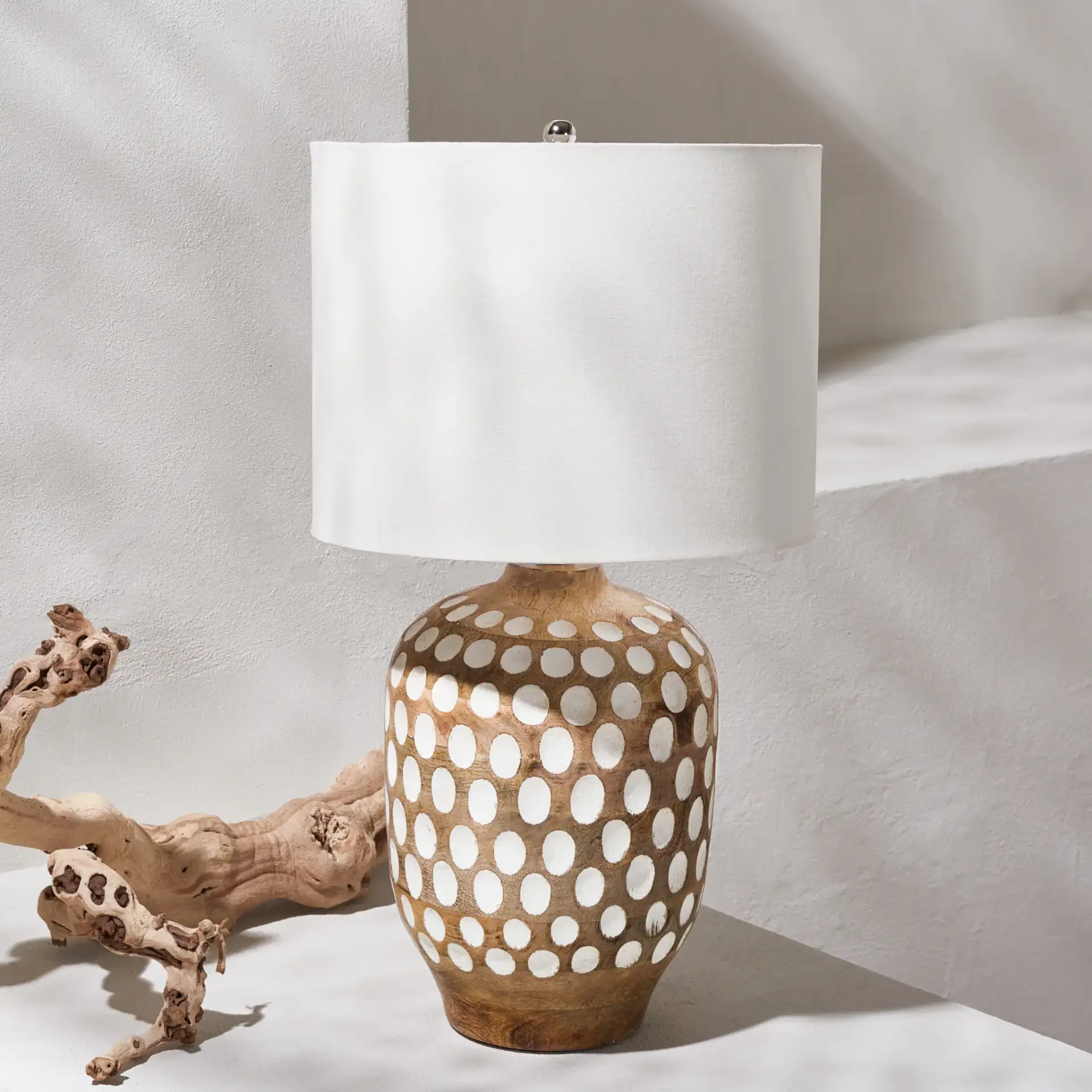 Oriole Table Lamp in Natural in a styled room