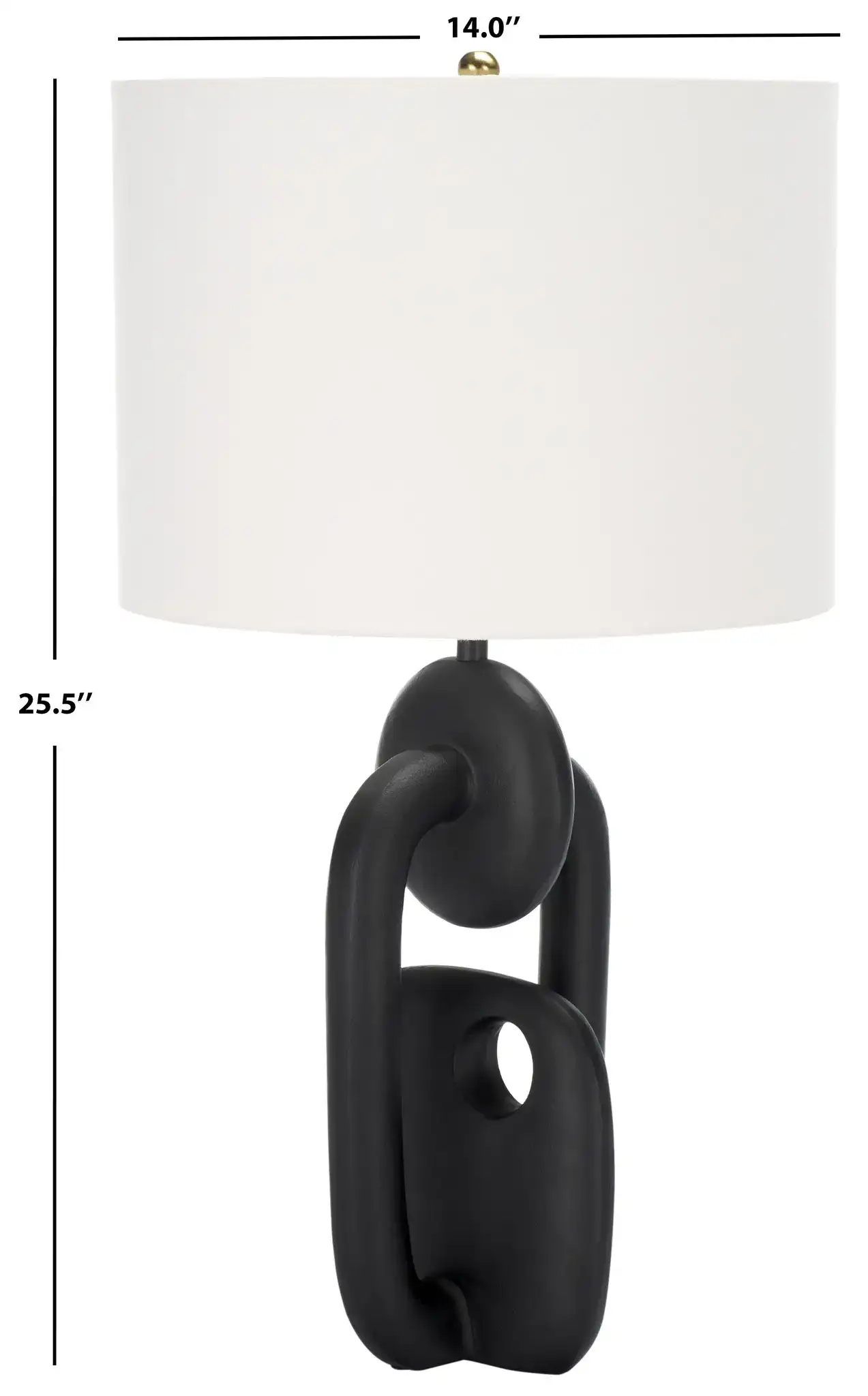 Syrah Table Lamp in Black, detail view