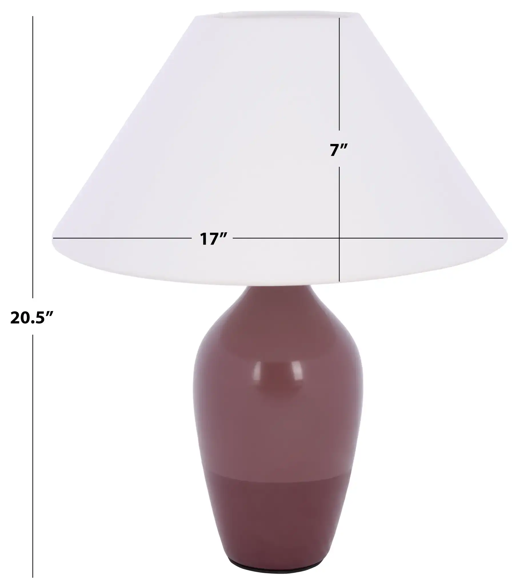 Amann 20 Inch Table Lamp in Maroon, detail view