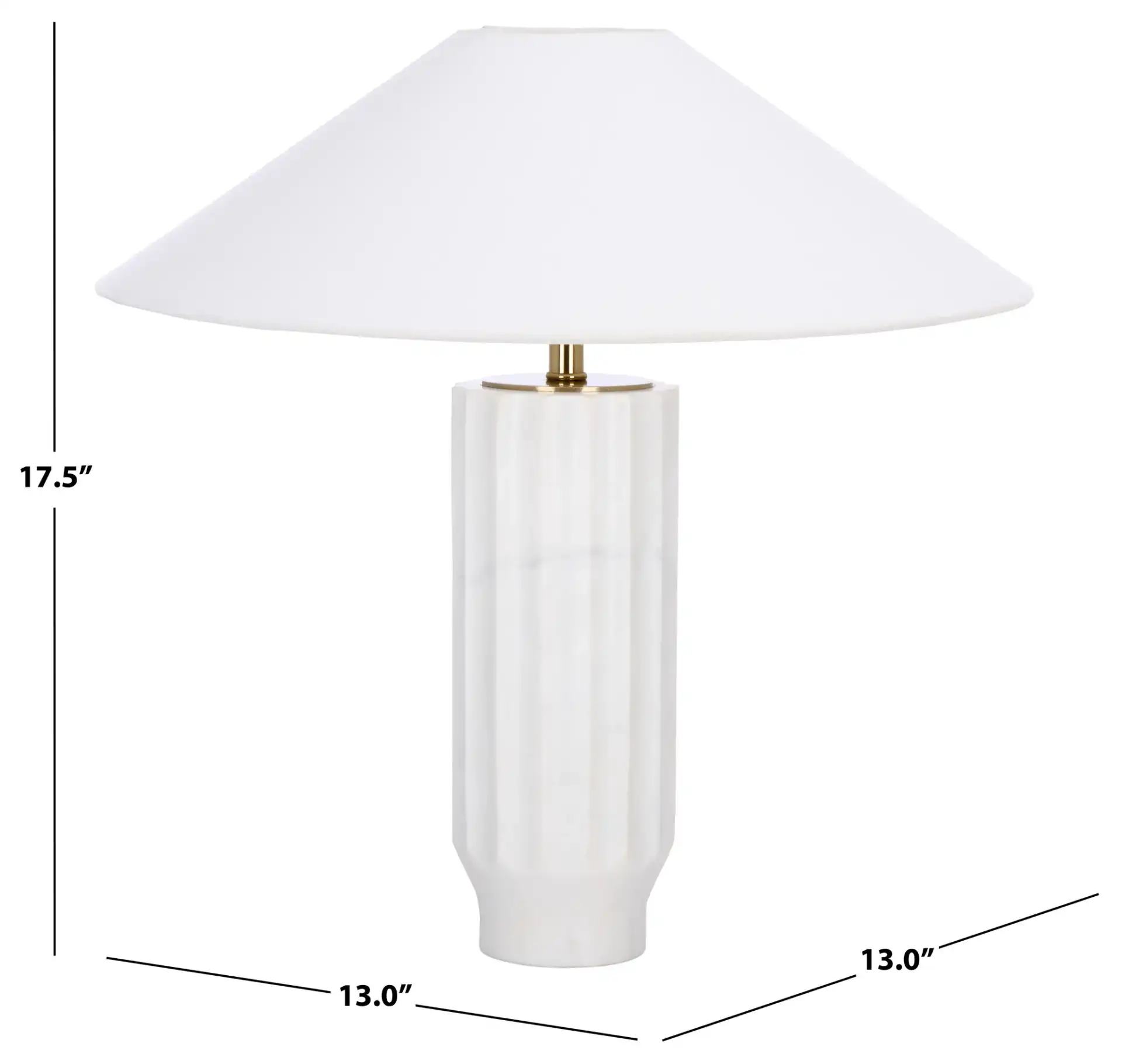 Kori White Marble Table Lamp in Gray / Beige, detail view