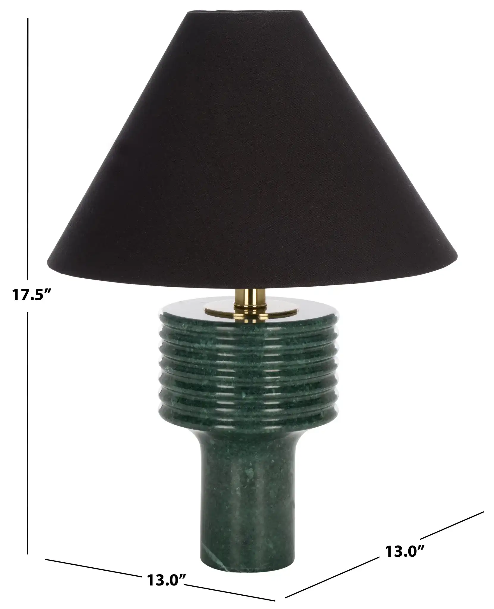 Giana Marble Table Lamp in Green, detail view