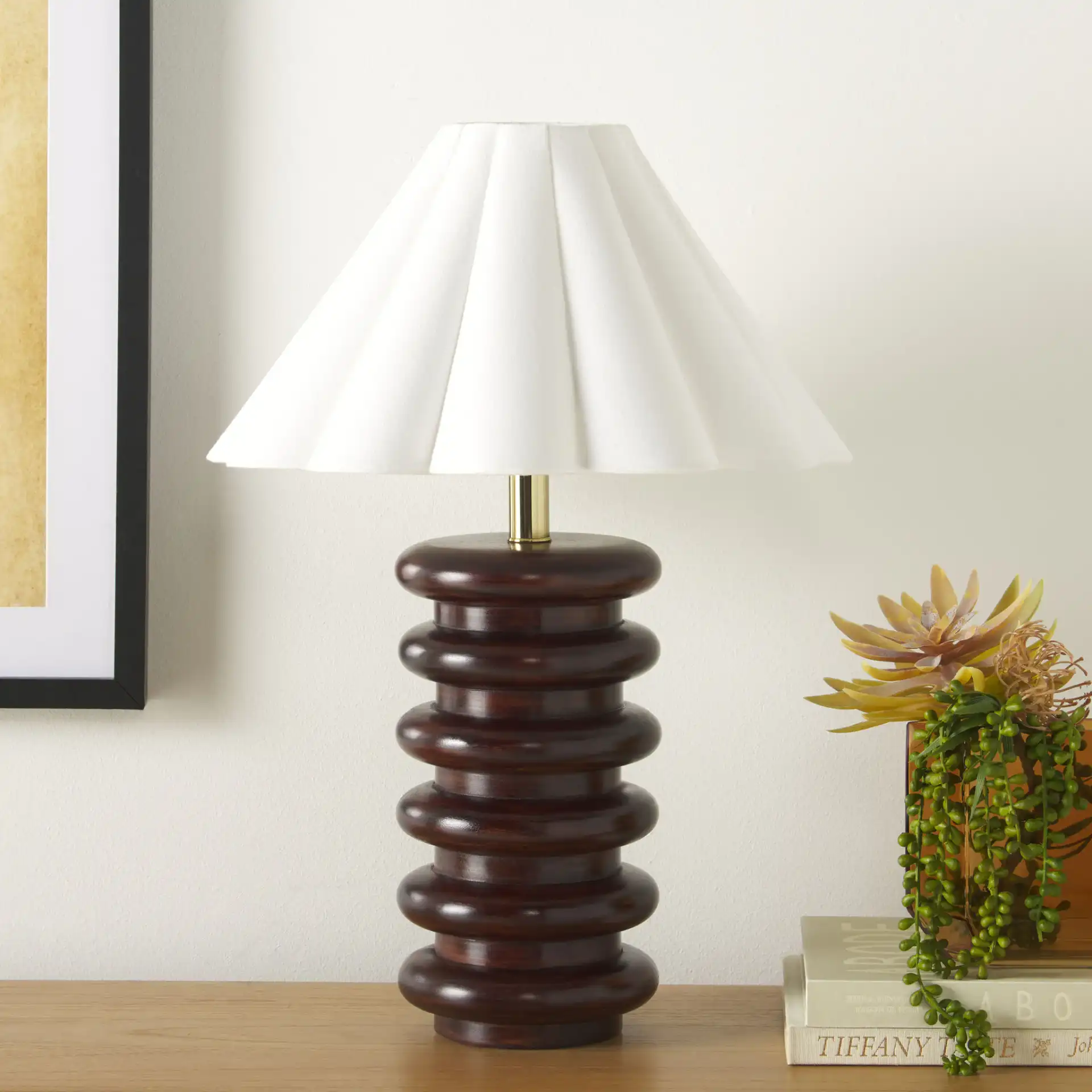 Renata Table Lamp in Brown in a styled room