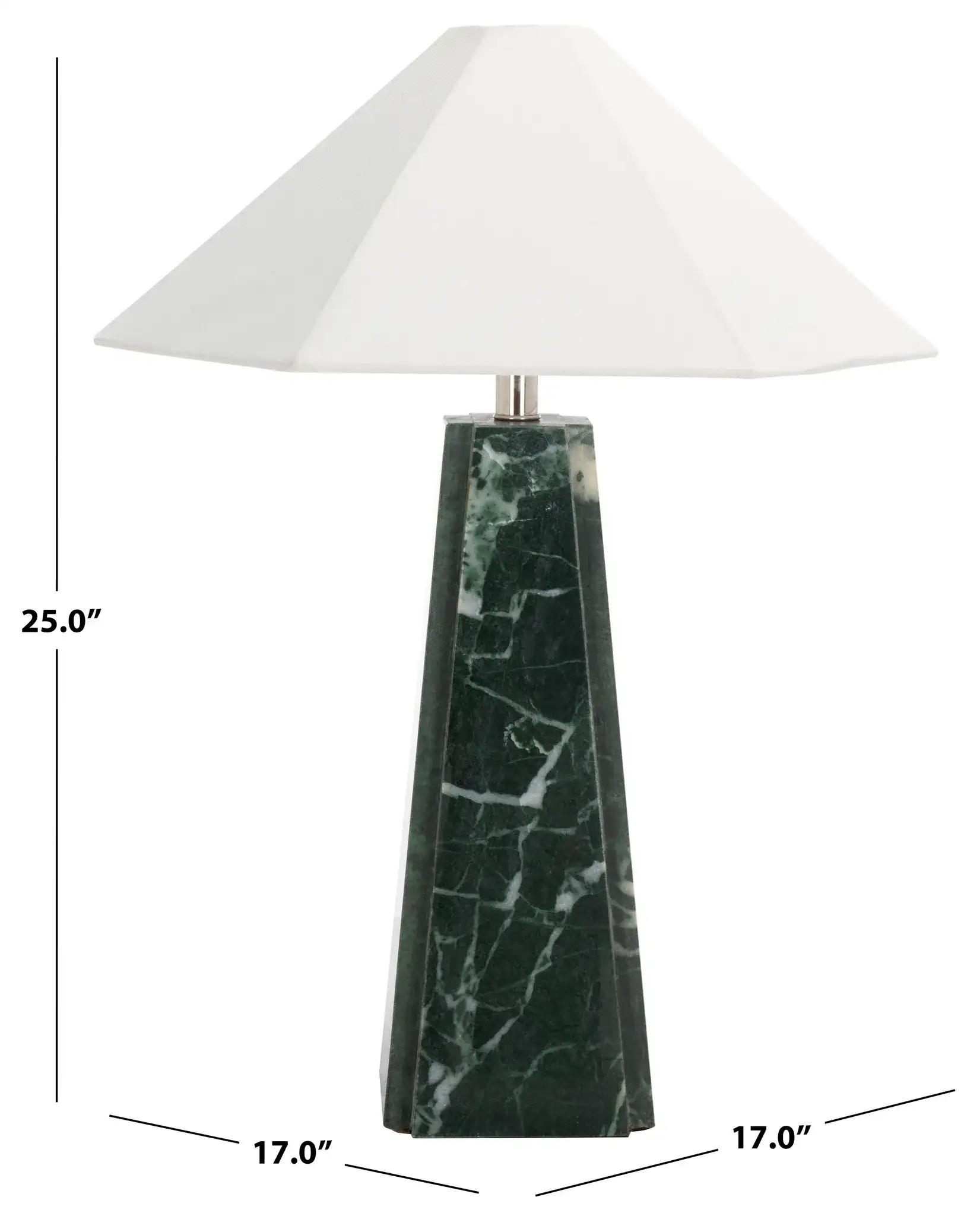 Rylan Marble Table Lamp in Green, detail view