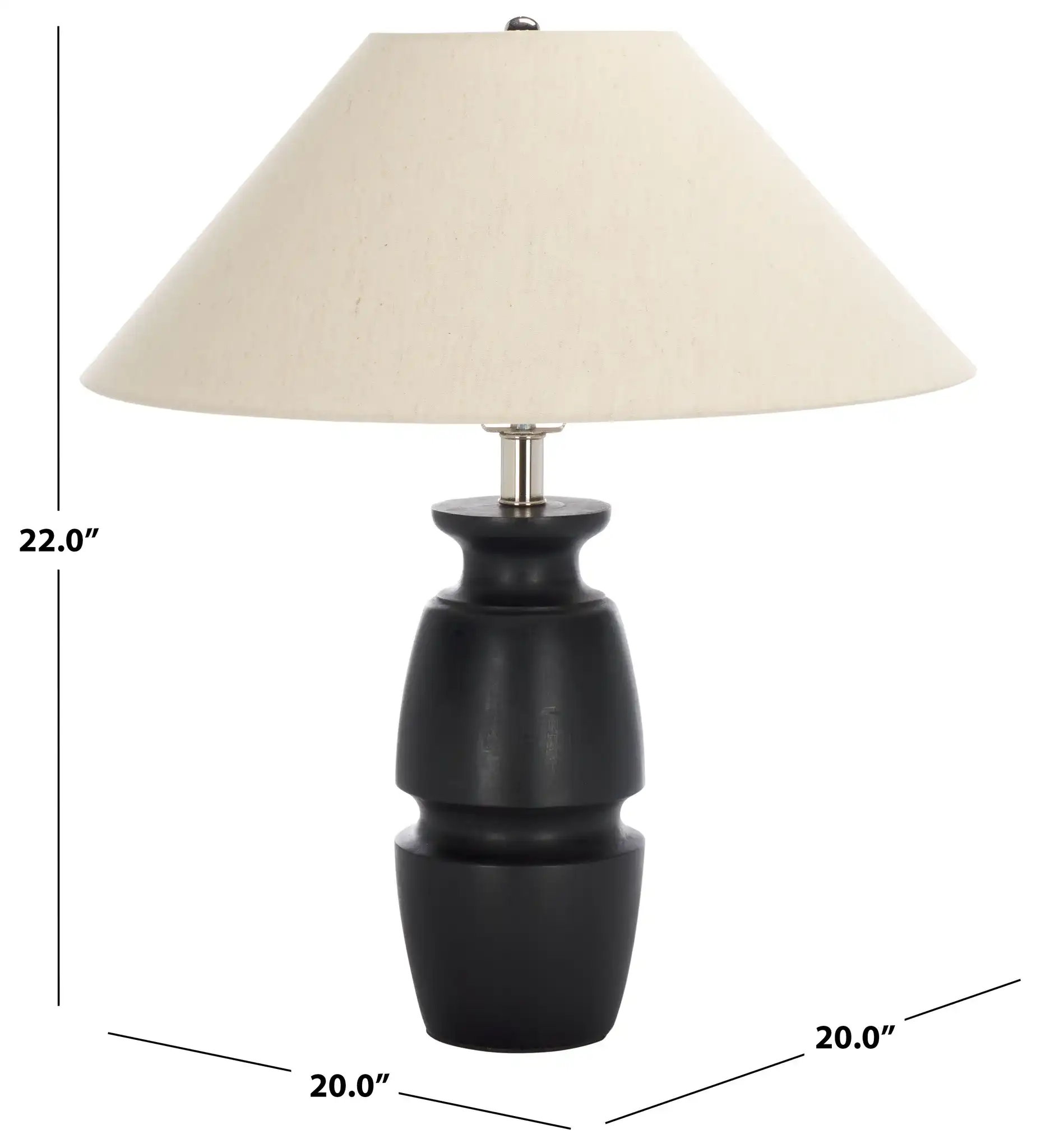 Nakia Table Lamp in Dark Green, detail view