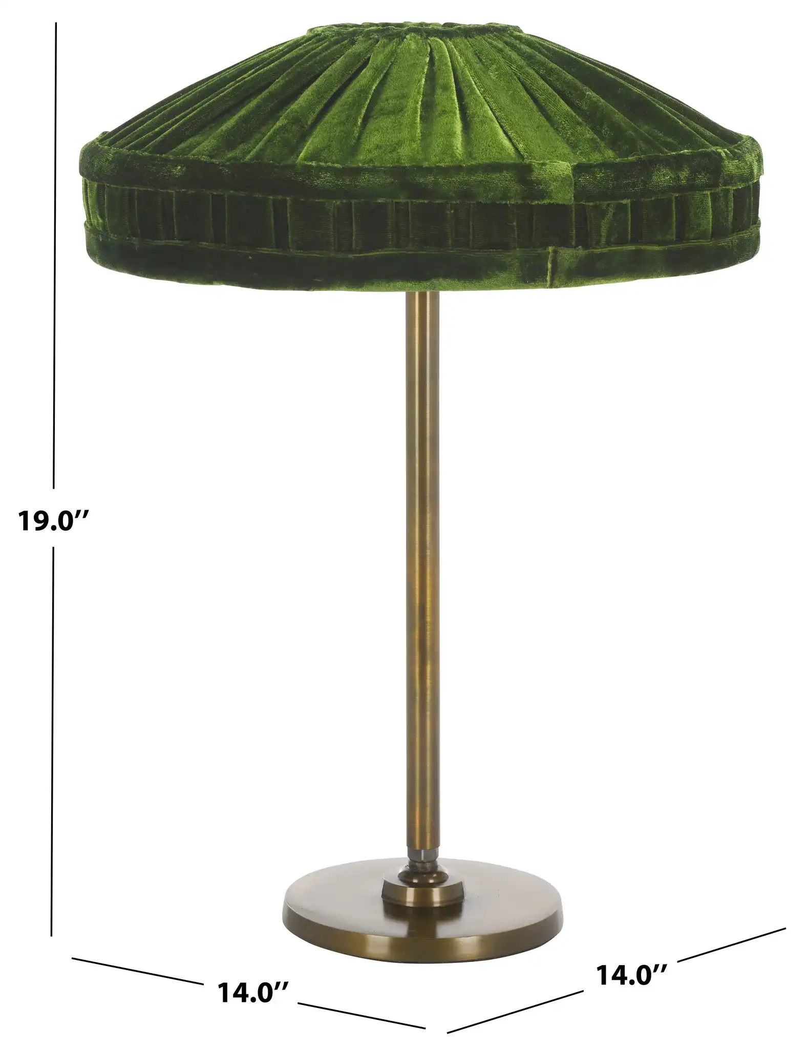 Josie Table Lamp in Green / Antique Brass, detail view