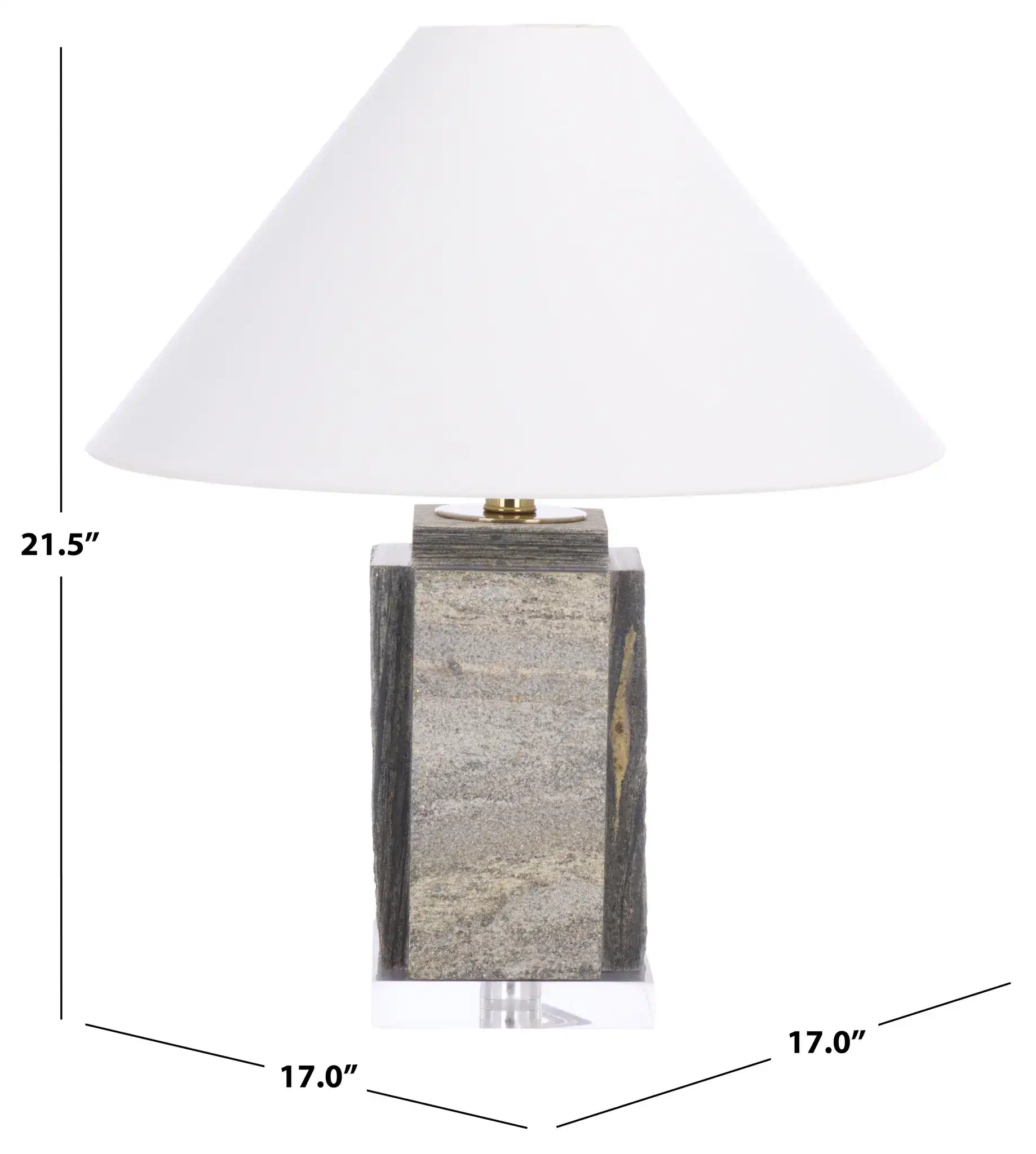 Rye Table Lamp in Gray / Clear, detail view