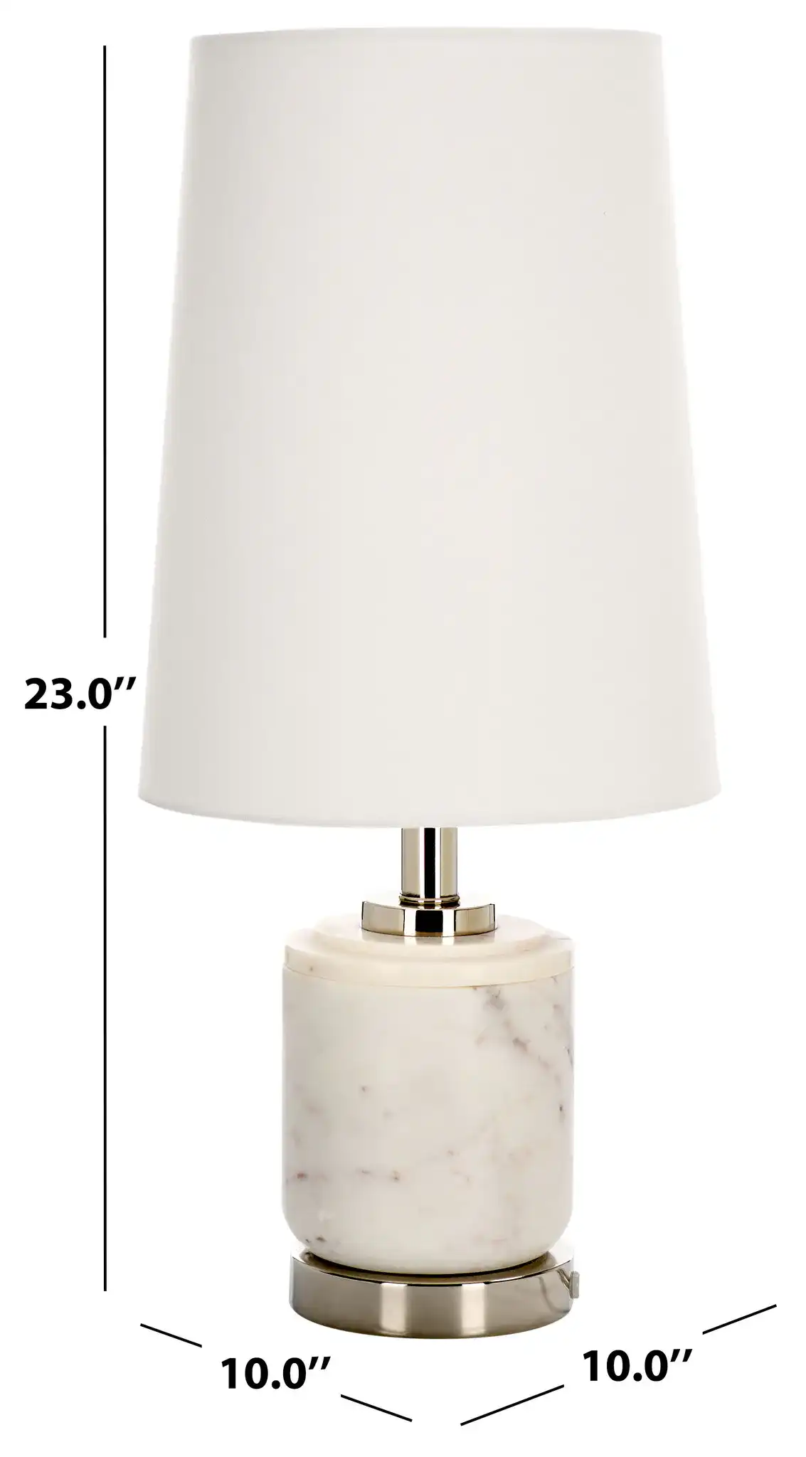 Tigi Table Lamp in White / Silver, detail view