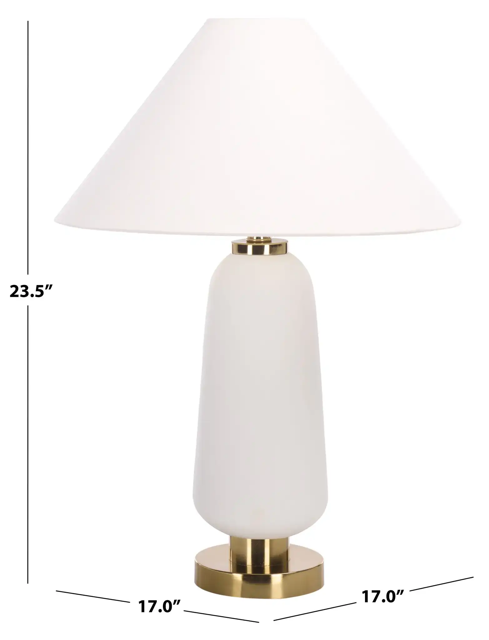 Veri Table Lamp in White / Gold, detail view