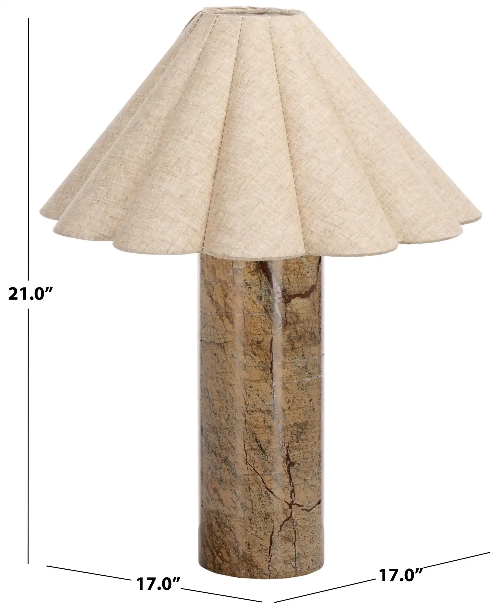 Emilie Table Lamp in Natural / Beige, detail view