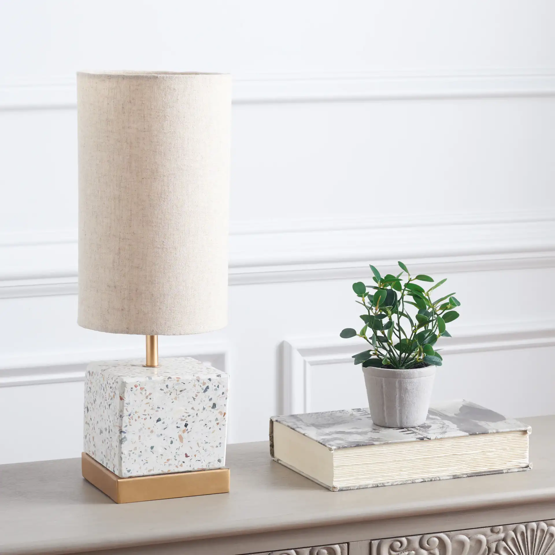 Jarelle Table Lamp in Natural / Gold in a styled room
