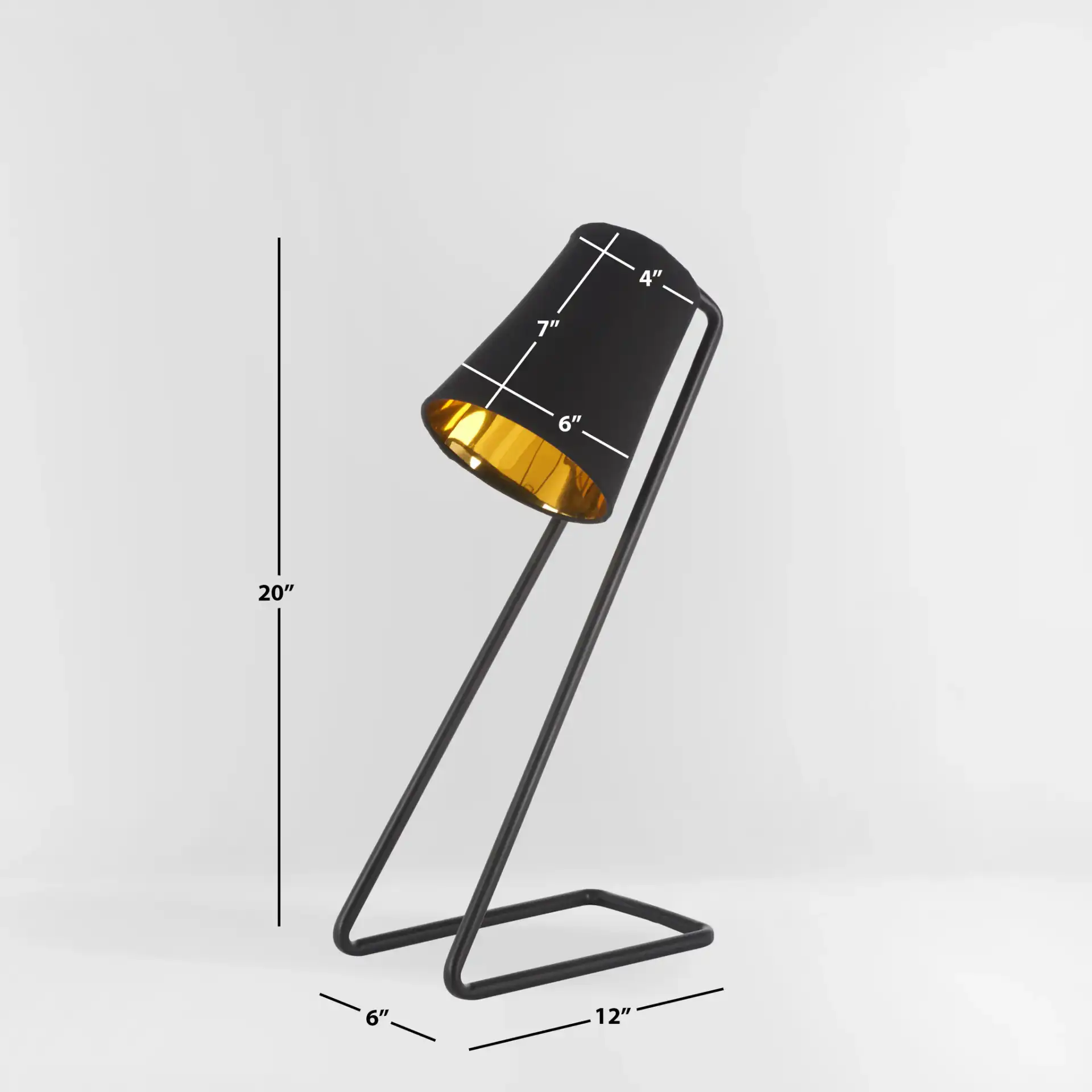 Guarnere Table Lamp in Black / Gold, detail view