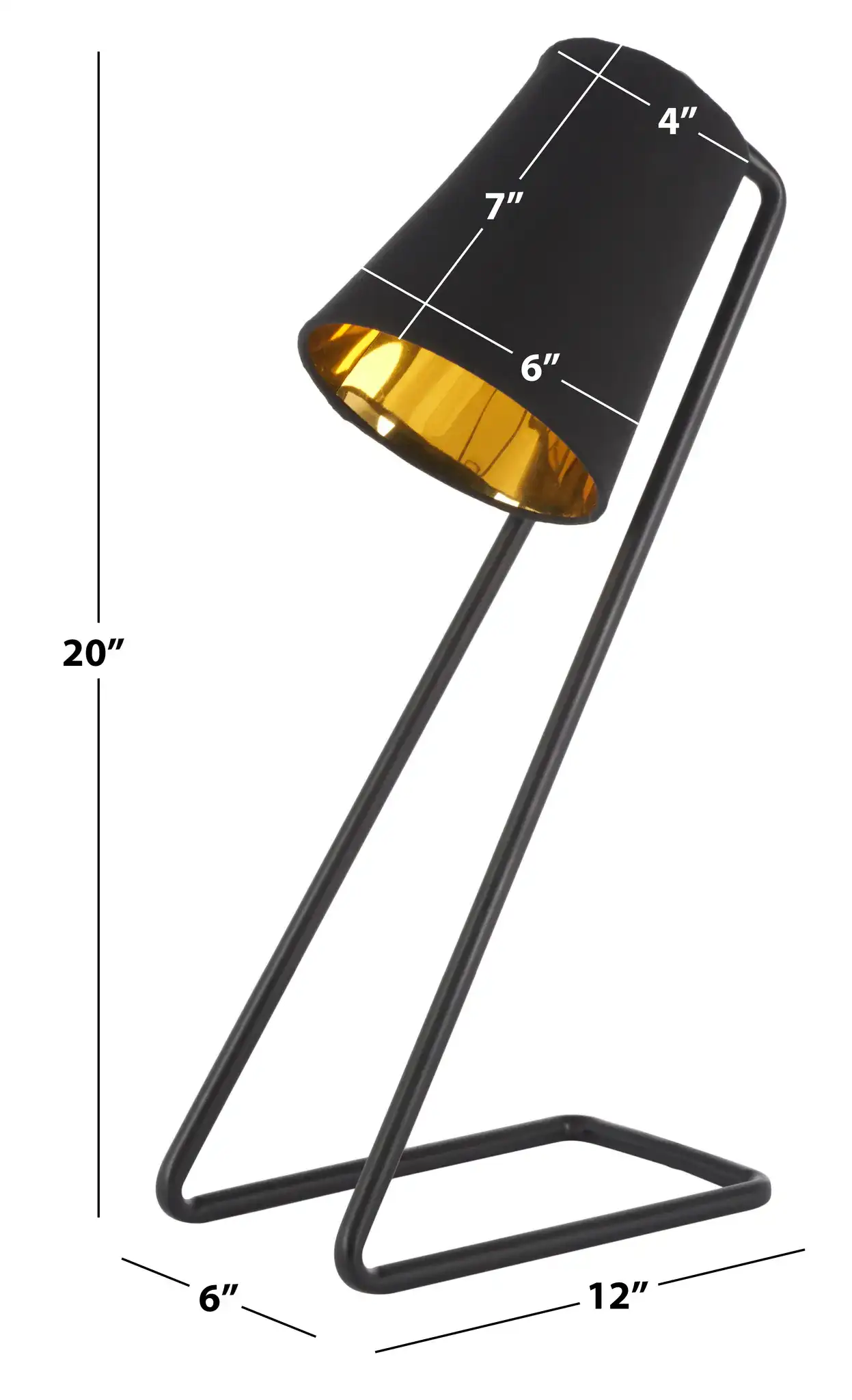 Guarnere Table Lamp in Black / Gold, detail view