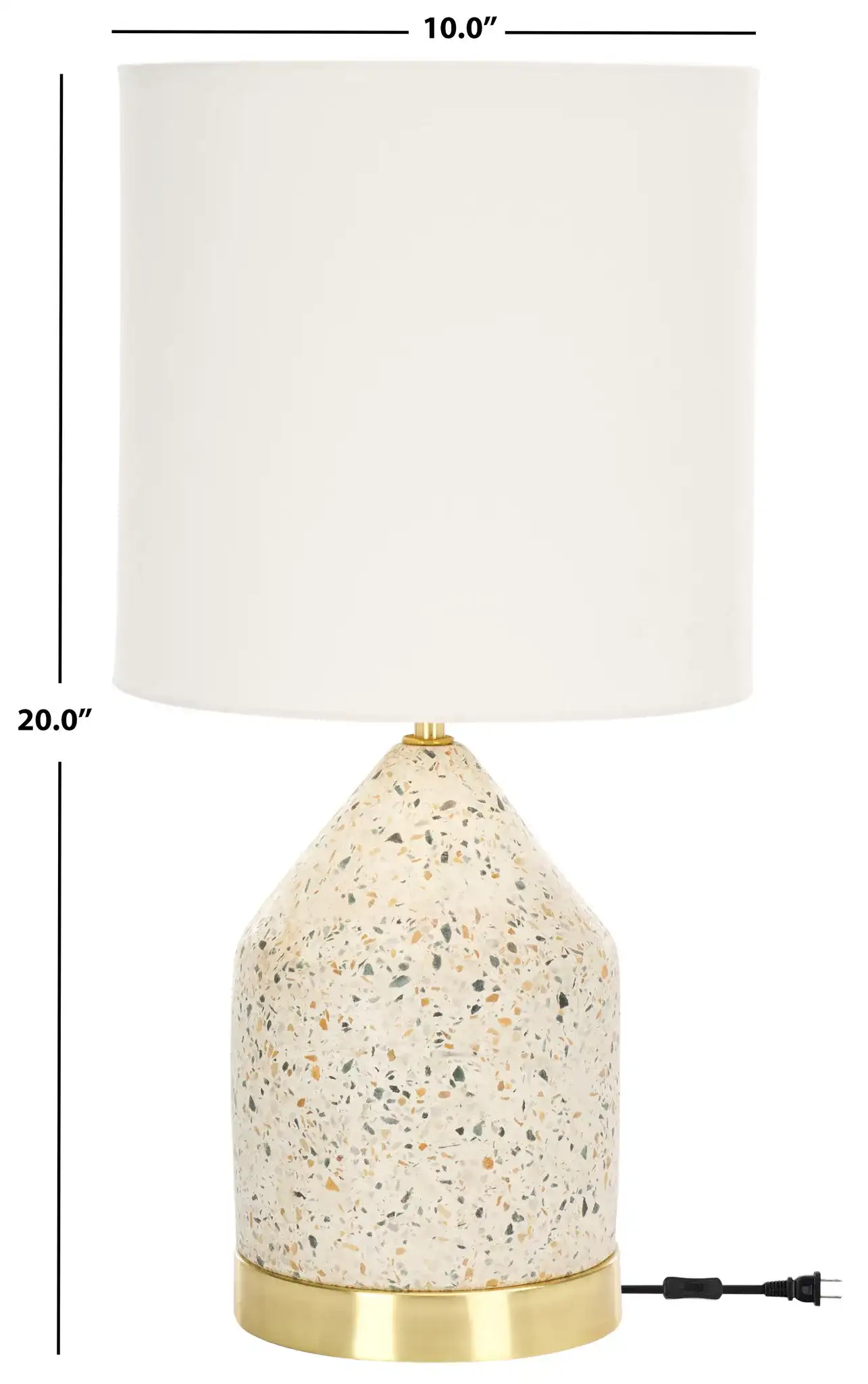 Nicolai Bottle Table Lamp in White / Gold, detail view
