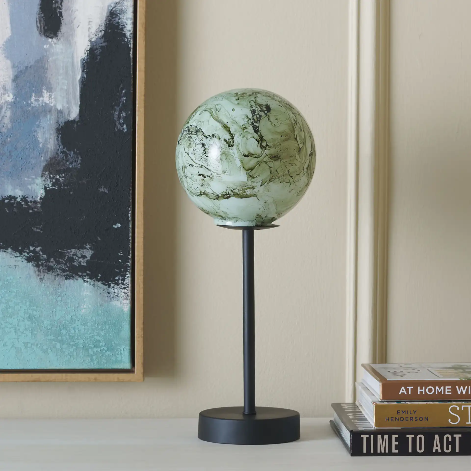 Zadie Table Lamp in Black / Multicolor in a styled room